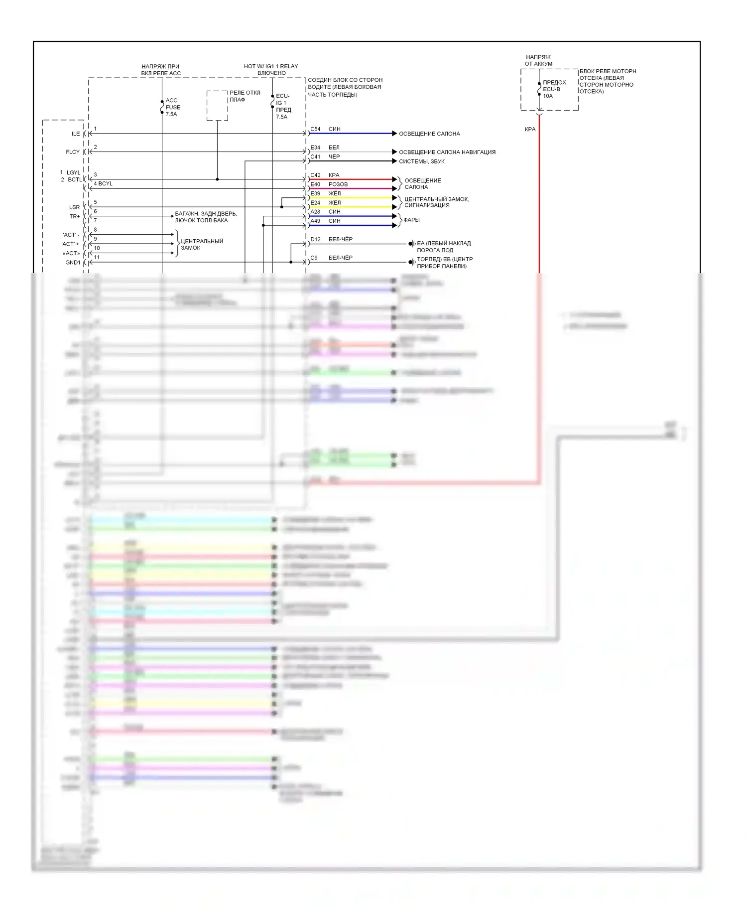 Corolla Toyota XI (2012-2016): Электросхема блоков управления кузовом (1 из 2) 