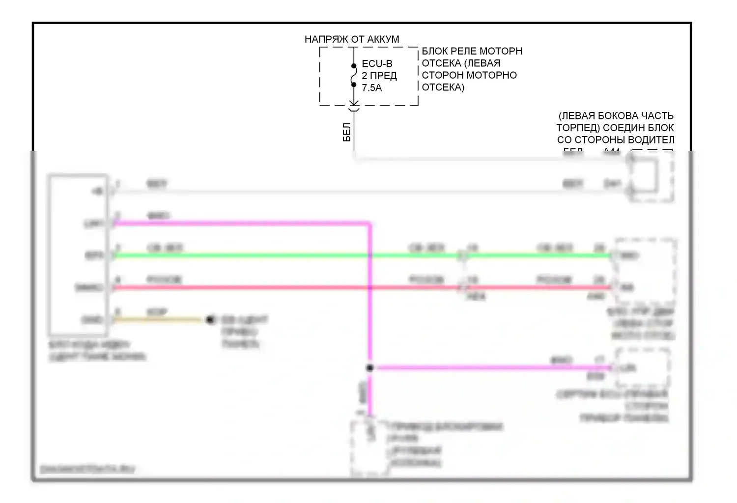 Corolla Toyota XI (2012-2016): Электросхема иммобилайзера, с интеллектуальным ключом 