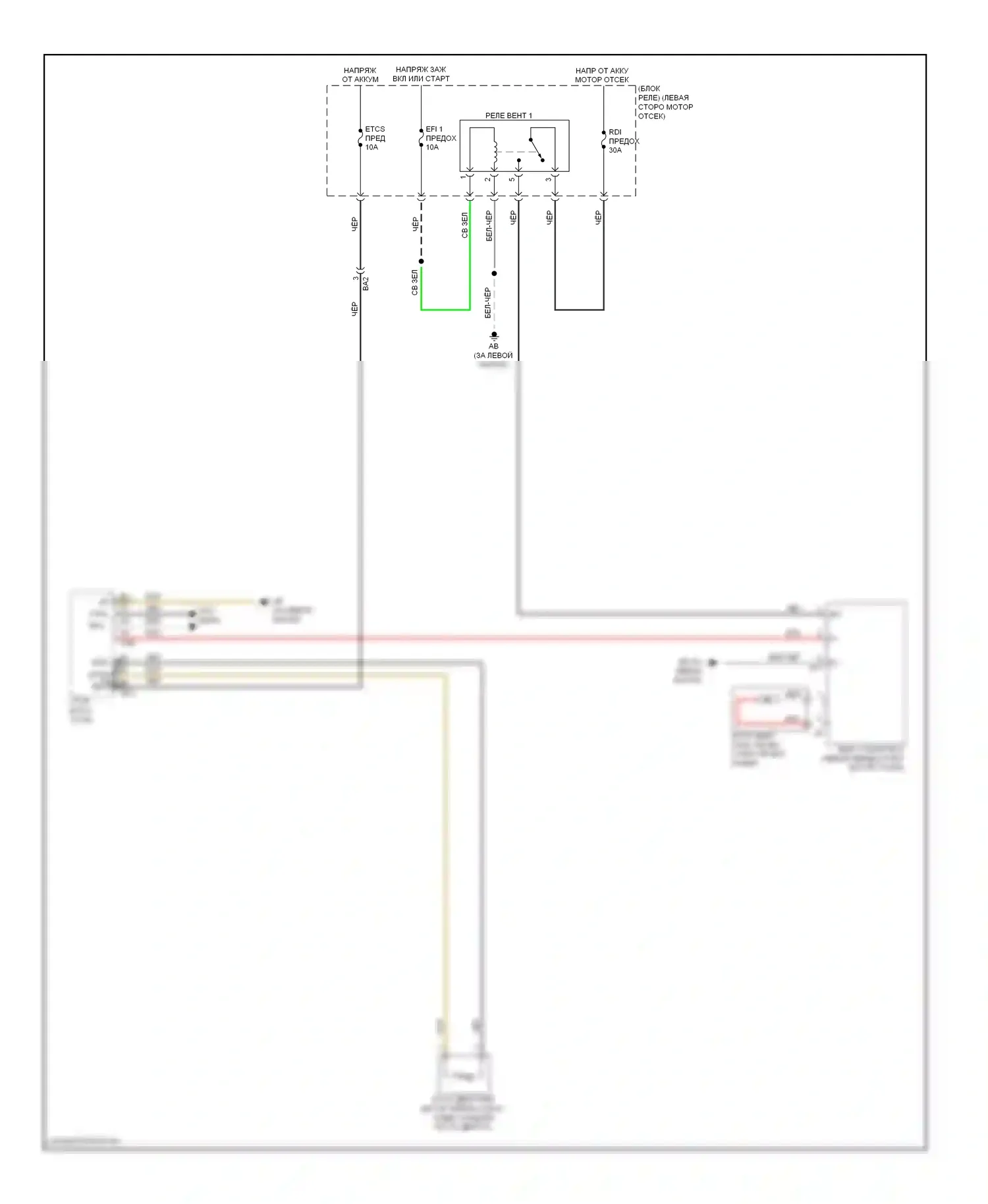 Corolla Toyota XI (2012-2016): Электросхема вентилятора охлаждения 