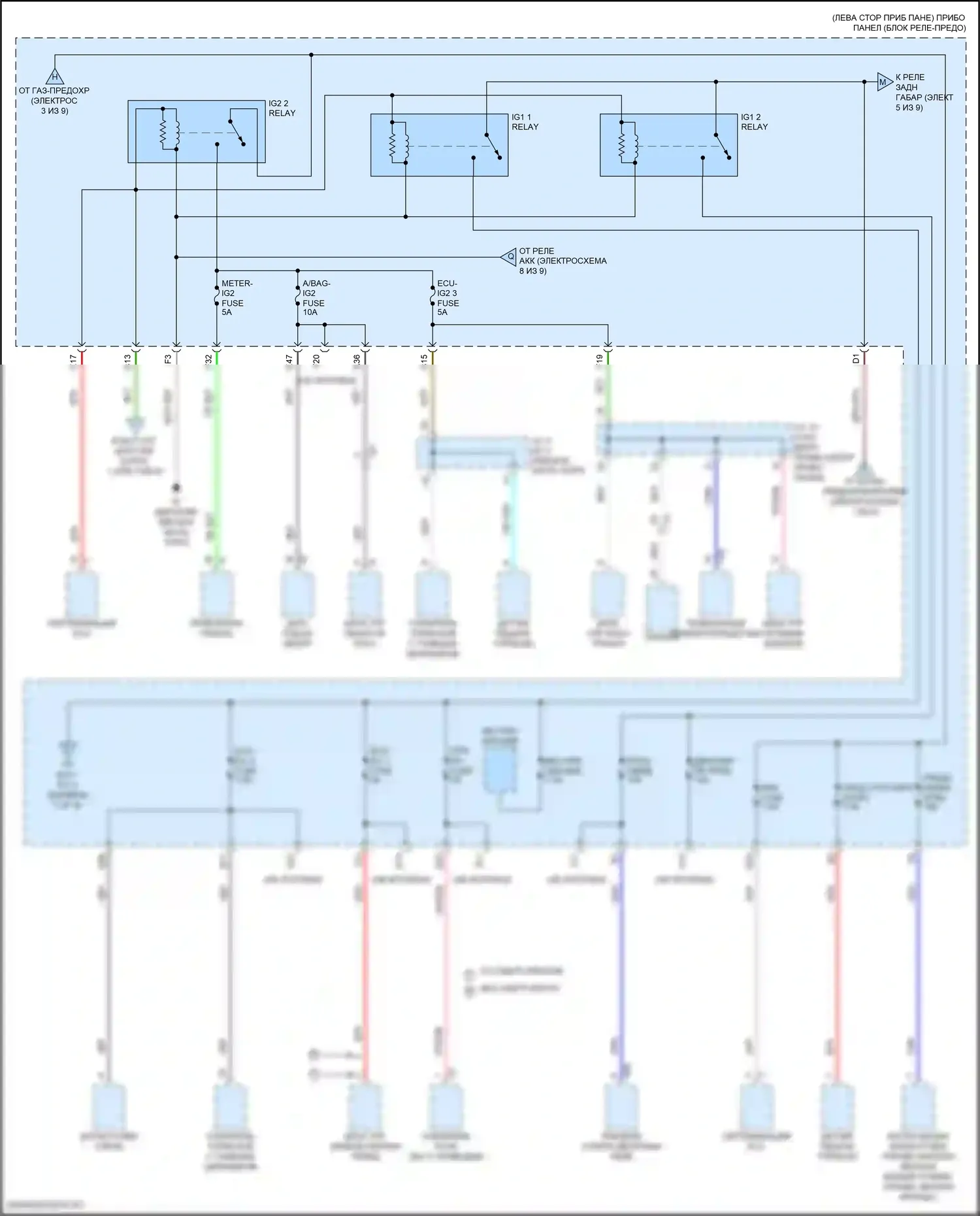 Corolla Toyota XII (2018-2024): Электросхема блока предохранителей реле, гибрид седана (4 из 9) 