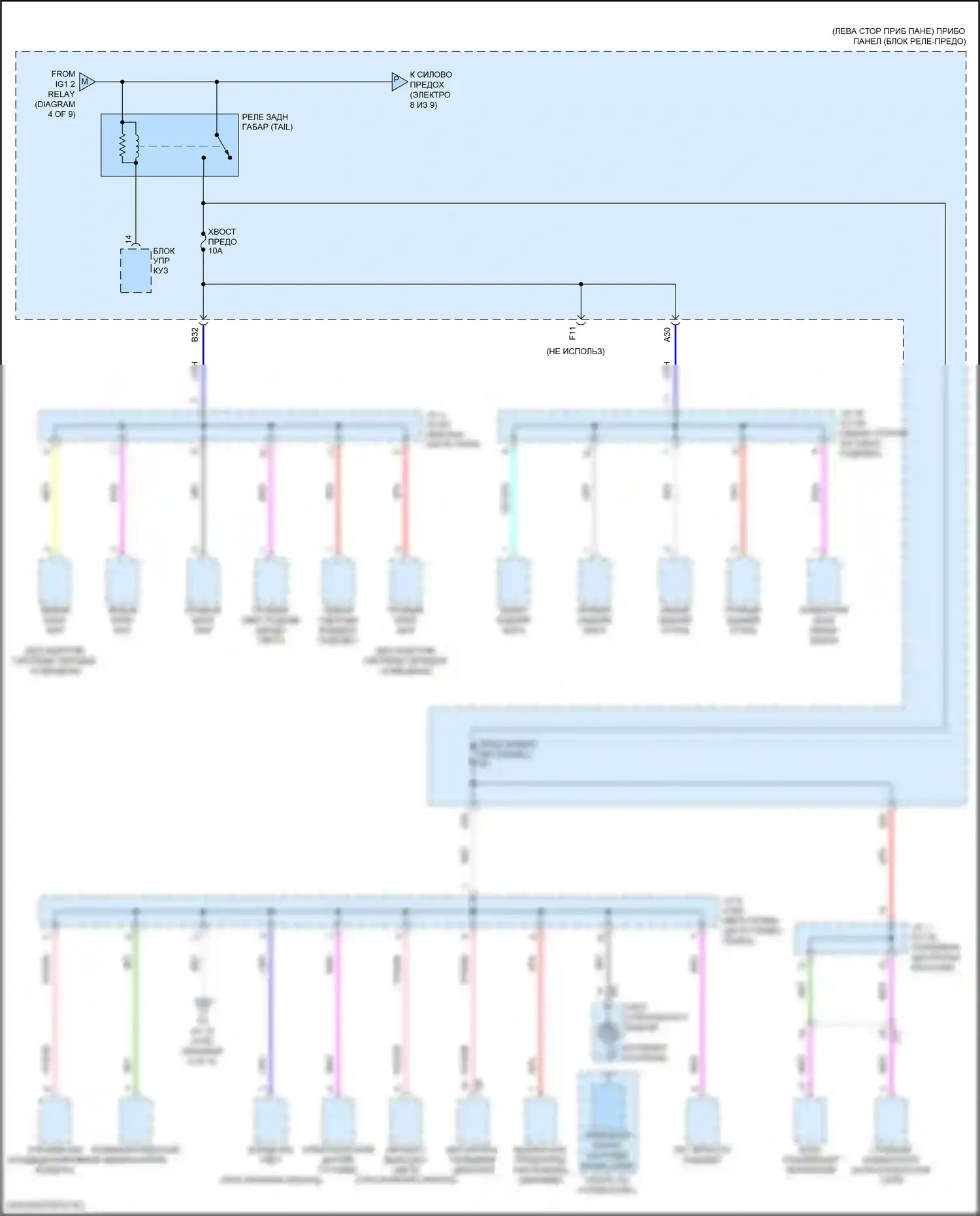 Corolla Toyota XII (2018-2024): Электросхема блока предохранителей реле, гибрид седана (5 из 9) 