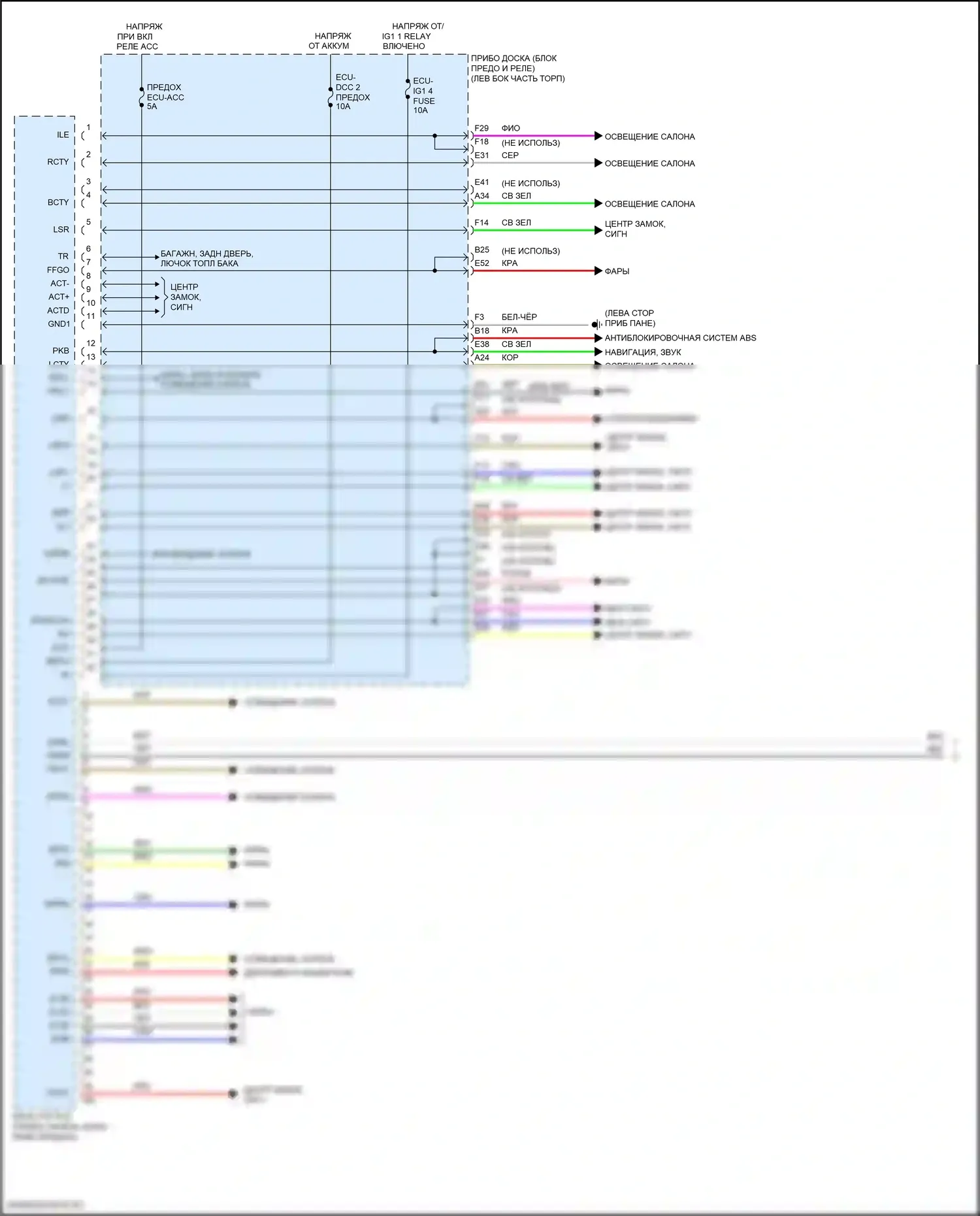 Corolla Toyota XII (2018-2024): Электросхема блоков управления кузовом, хэтчбек (1 из 2) 