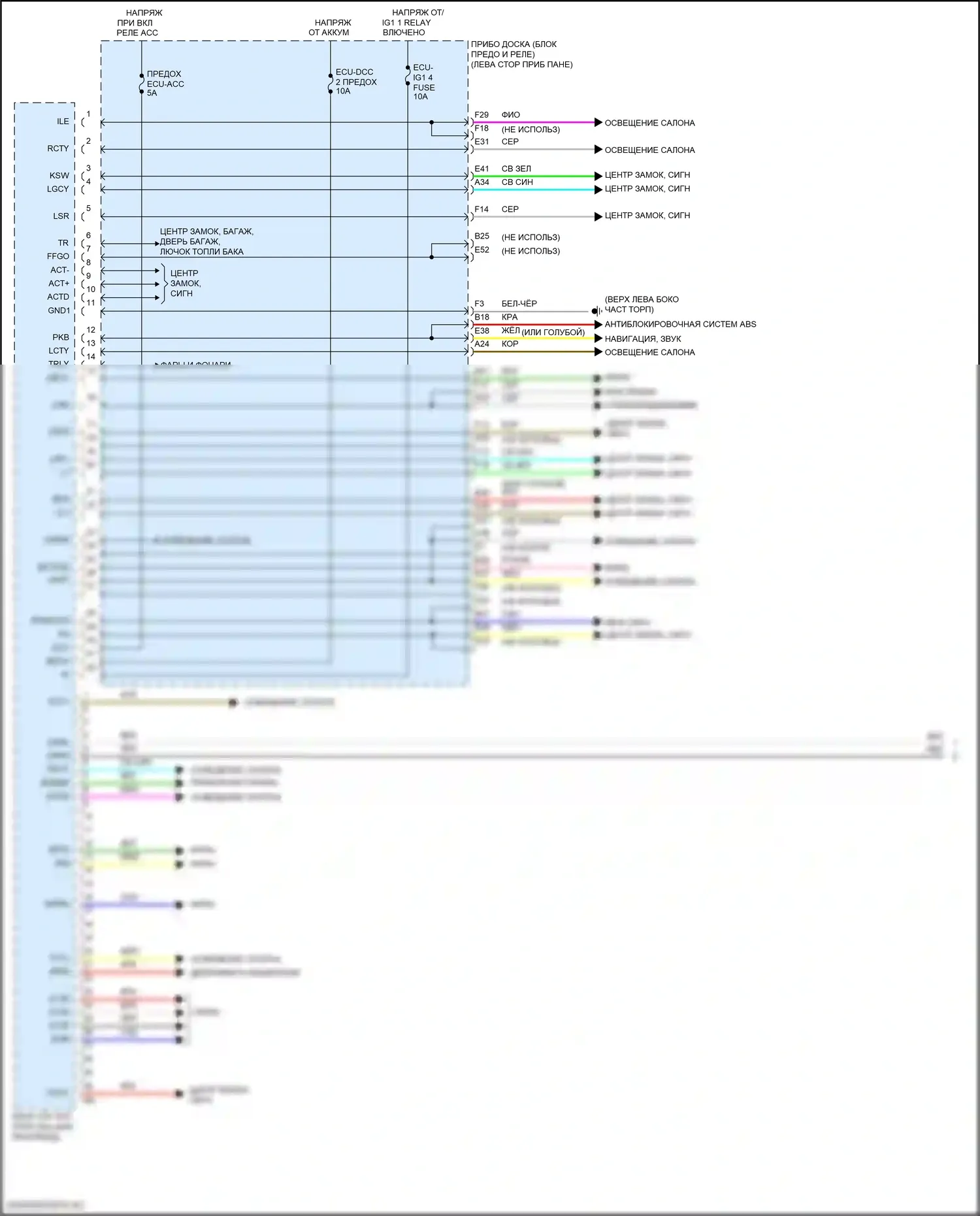 Corolla Toyota XII (2018-2024): Электросхема блоков управления кузовом, седан (1 из 2) 
