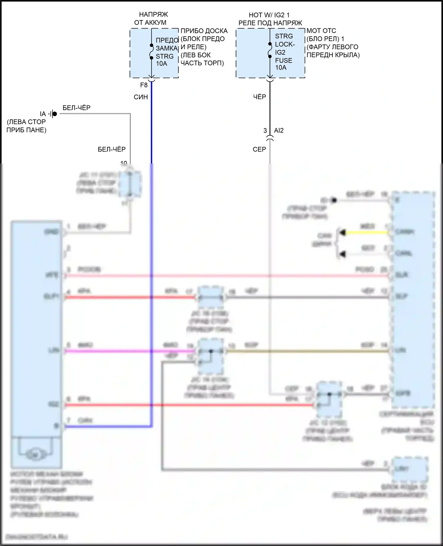 Corolla Toyota XII (2018-2024): Электросхема рулевой колонки, хэтчбек 