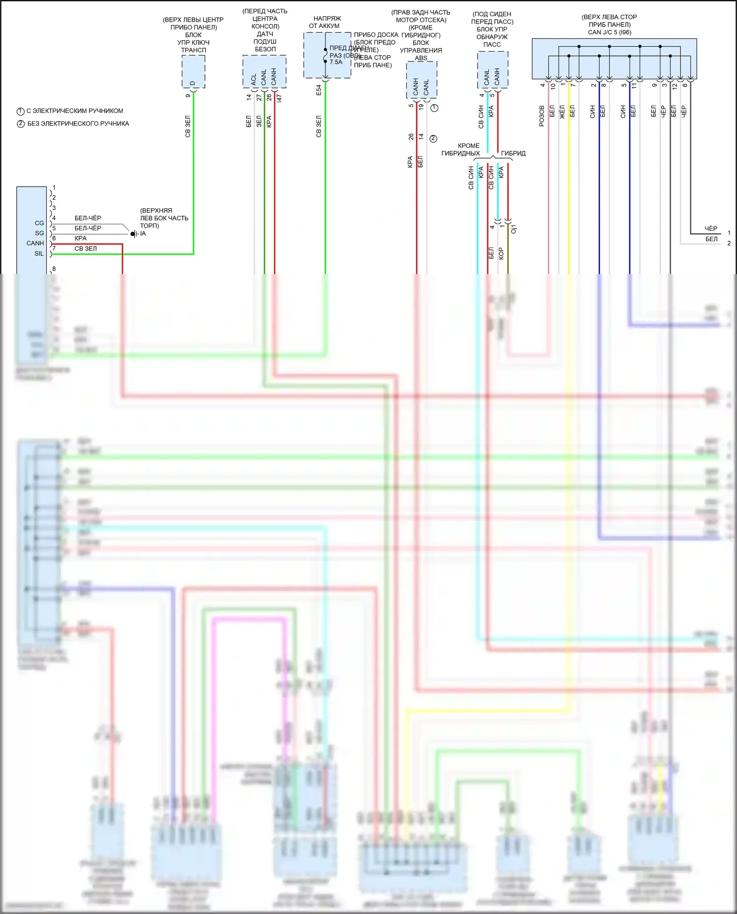 Corolla Toyota XII (2018-2024): Электросхема компьютерной линии данных, седан (1 из 4) 