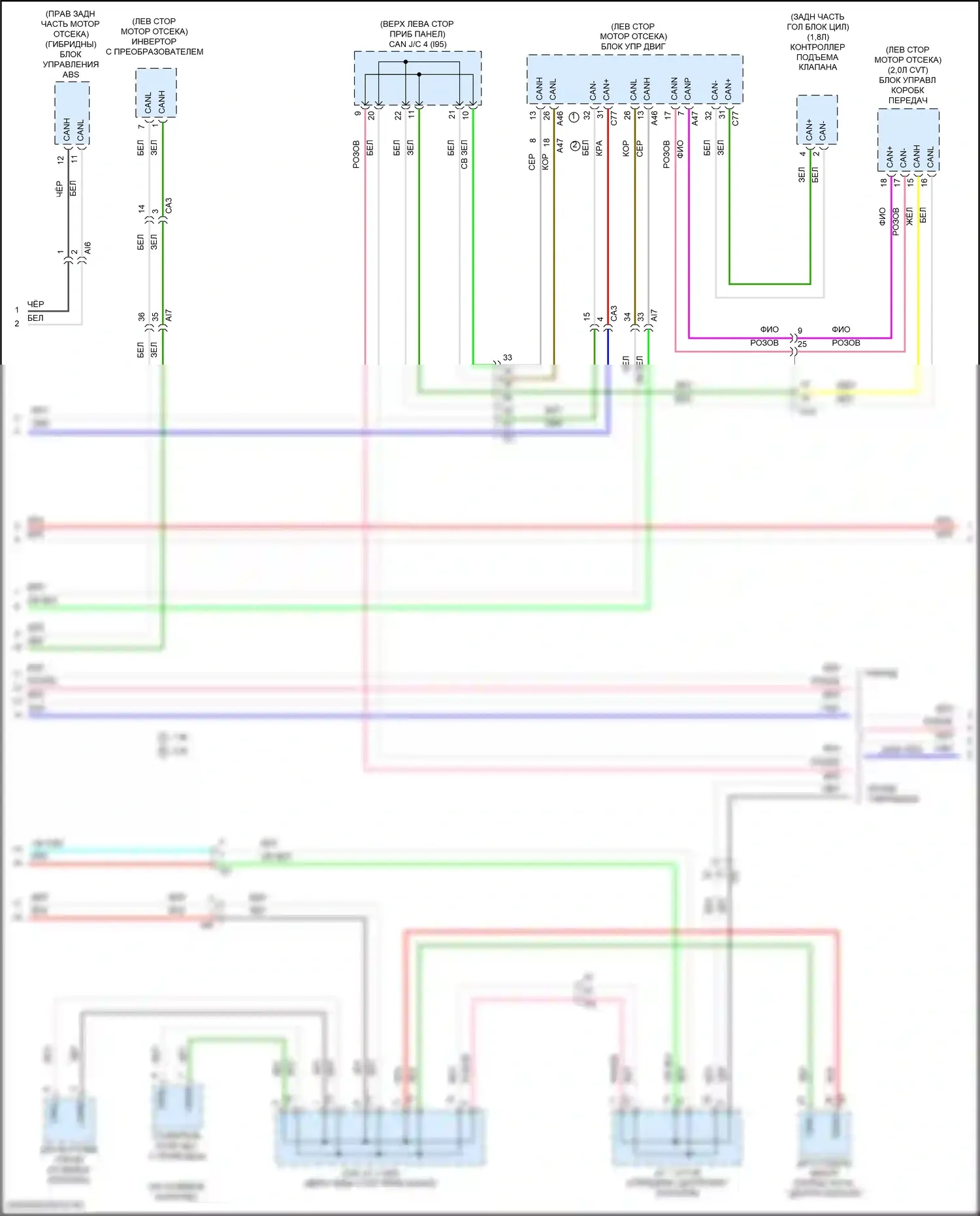 Corolla Toyota XII (2018-2024): Электросхема компьютерной линии данных, седан (2 из 4) 