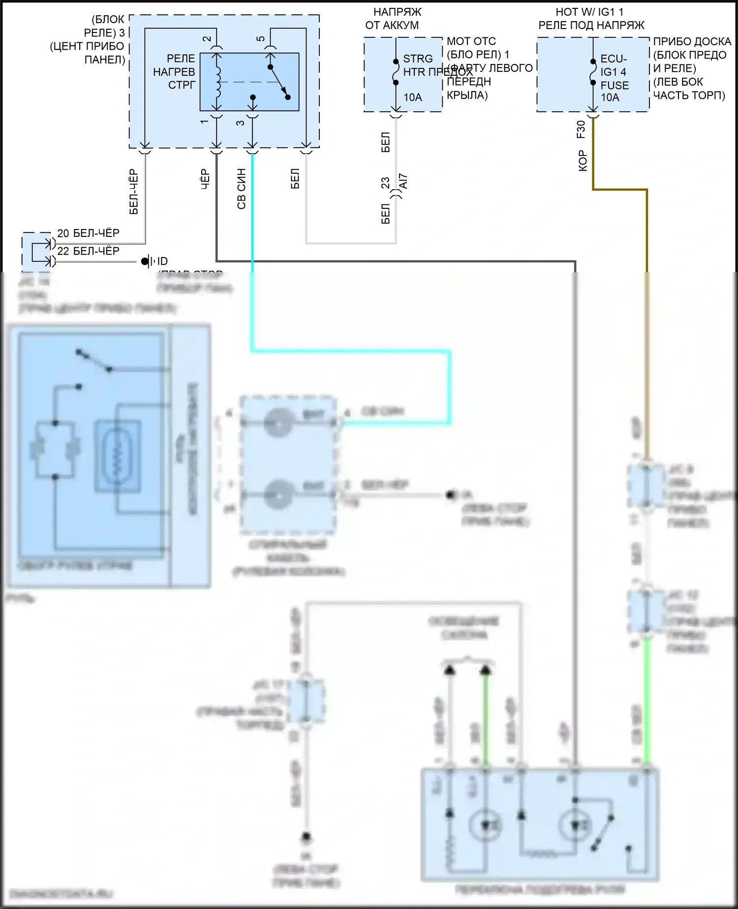 Corolla Toyota XII (2018-2024): Электросхема рулевого колеса с подогревом, хэтчбек 