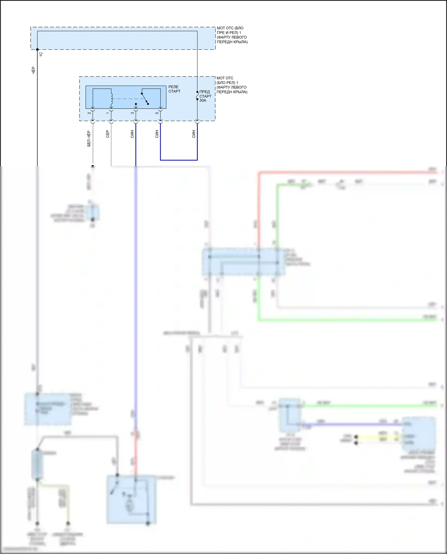 Corolla Toyota XII (2018-2024): Электросхема стартера, седан с системой умных ключей (1 из 2) 