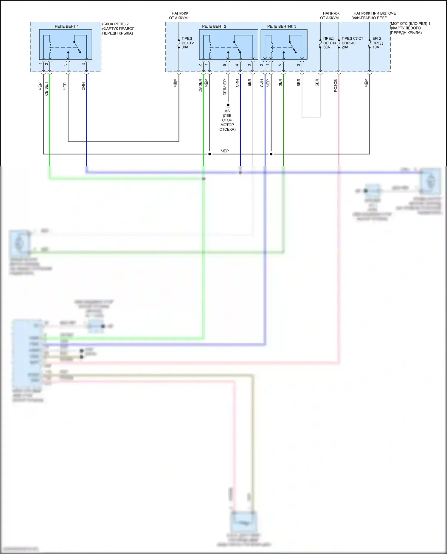 Corolla Toyota XII (2018-2024): 1.8l гибрид, электросхема вентилятора охлаждения 