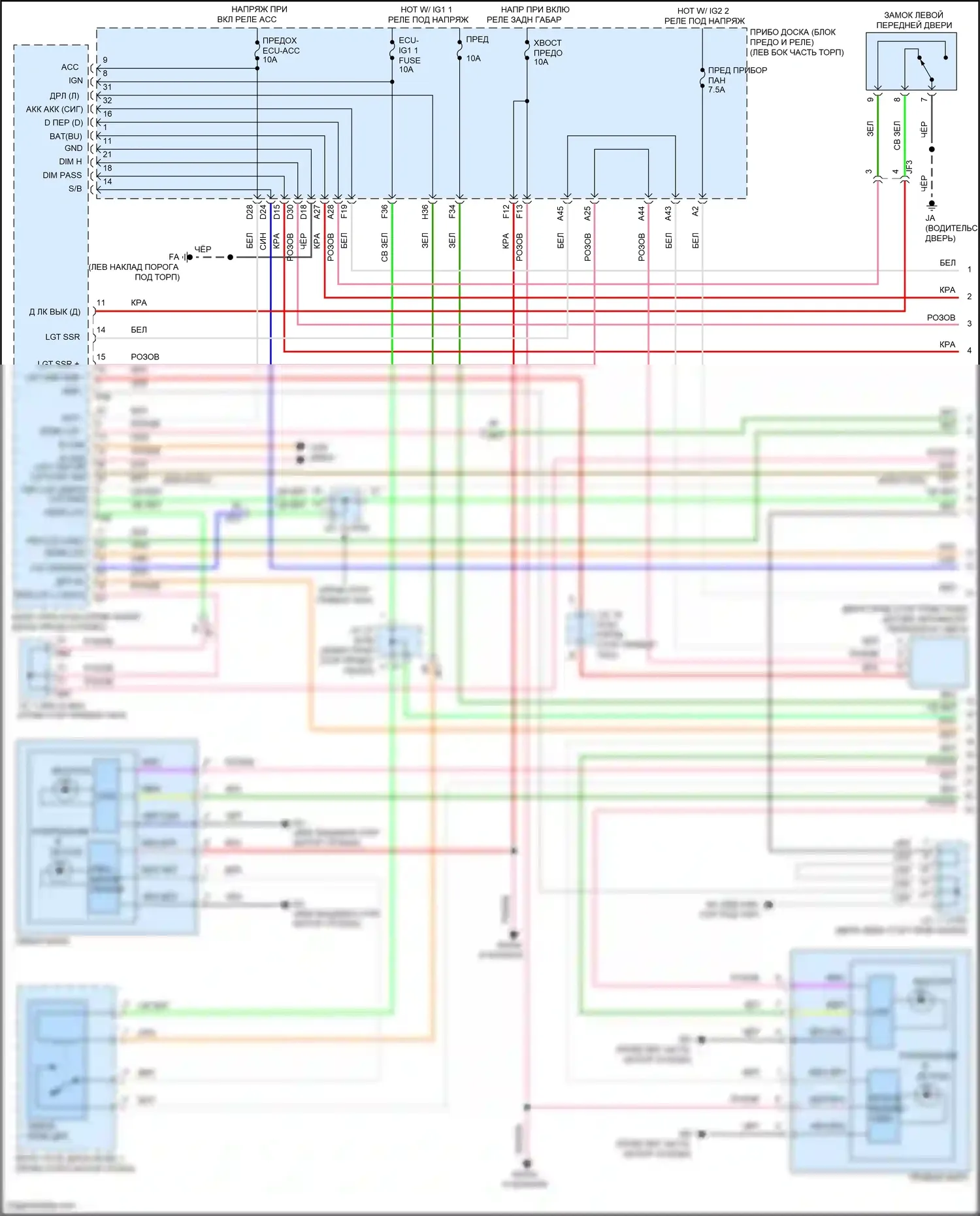 GR86 Toyota I (2021-2024): Электросхема фар (1 из 2) 