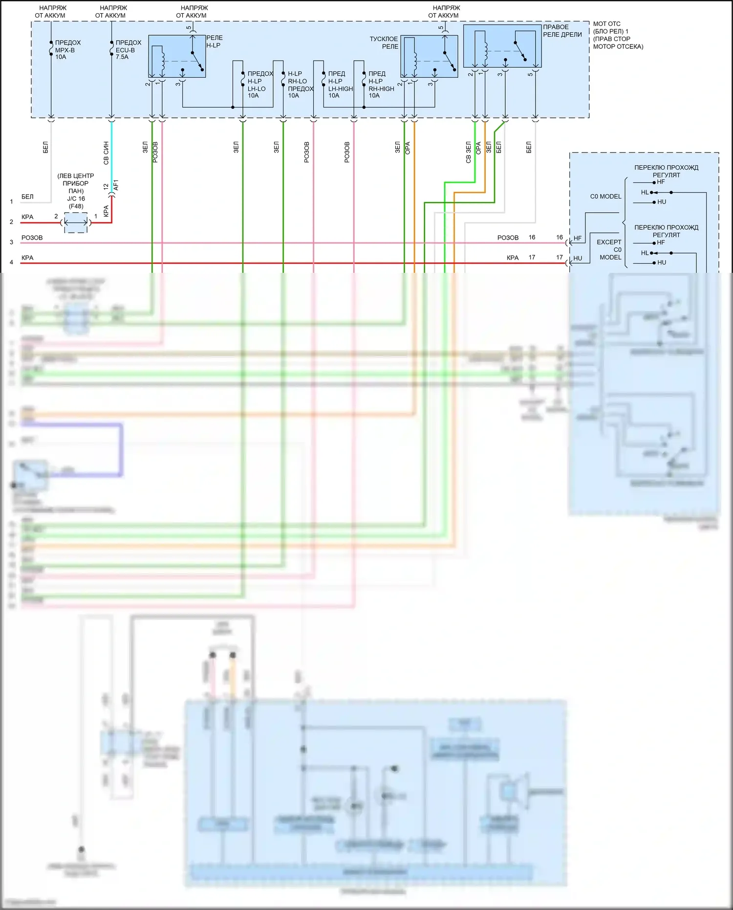 GR86 Toyota I (2021-2024): Электросхема фар (2 из 2) 
