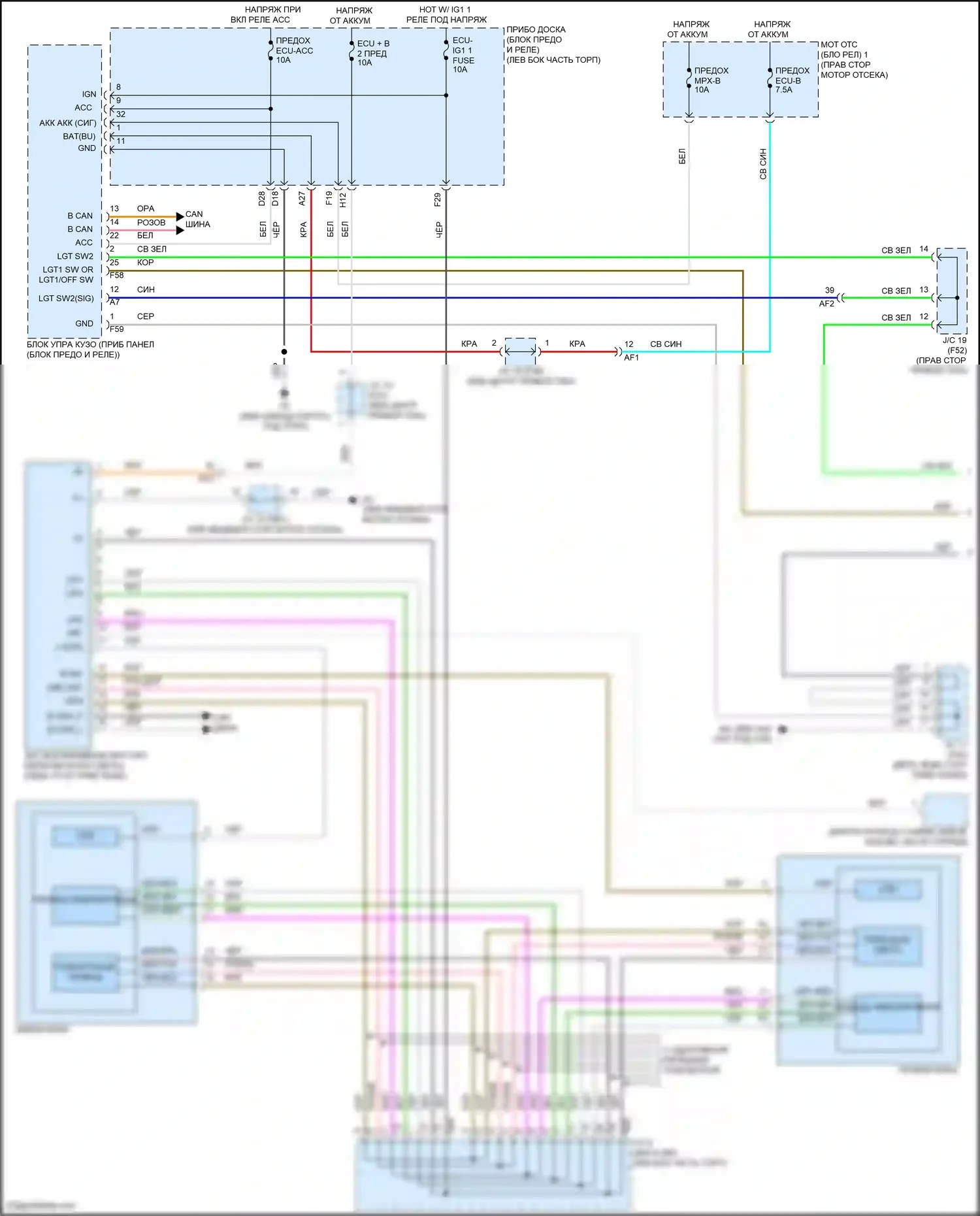 GR86 Toyota I (2021-2024): Электросхема регулировки дальнего света фары (1 из 2) 