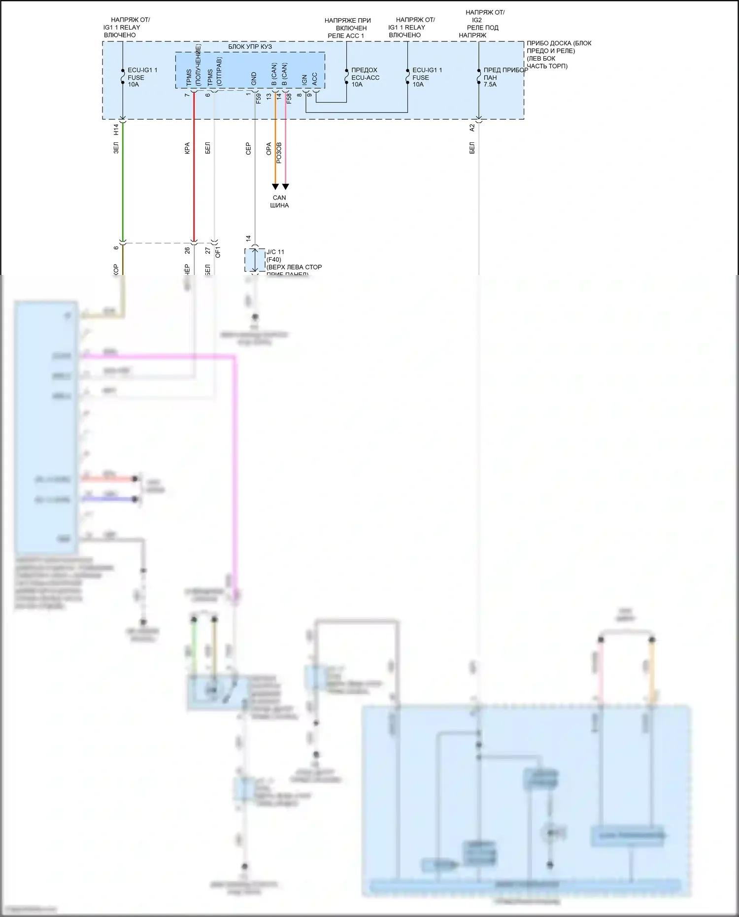 GR86 Toyota I (2021-2024): Электросхема контроля давления в шинах 
