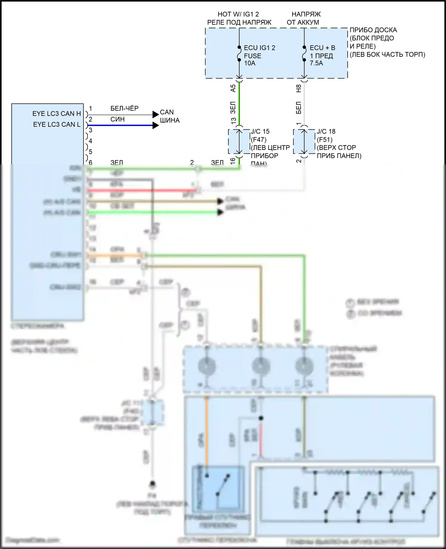GR86 Toyota I (2021-2024): Электросхема стереокамеры 