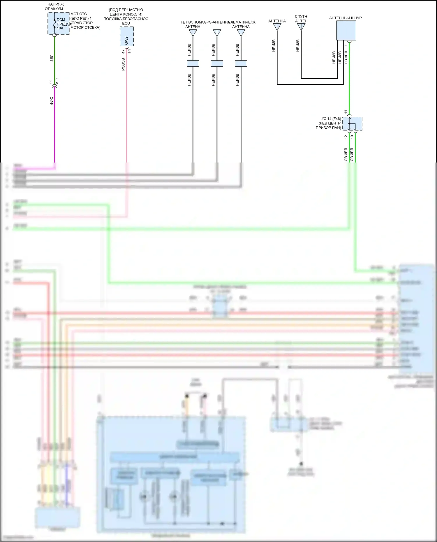 GR86 Toyota I (2021-2024): Электросхема телематики (2 из 2) 