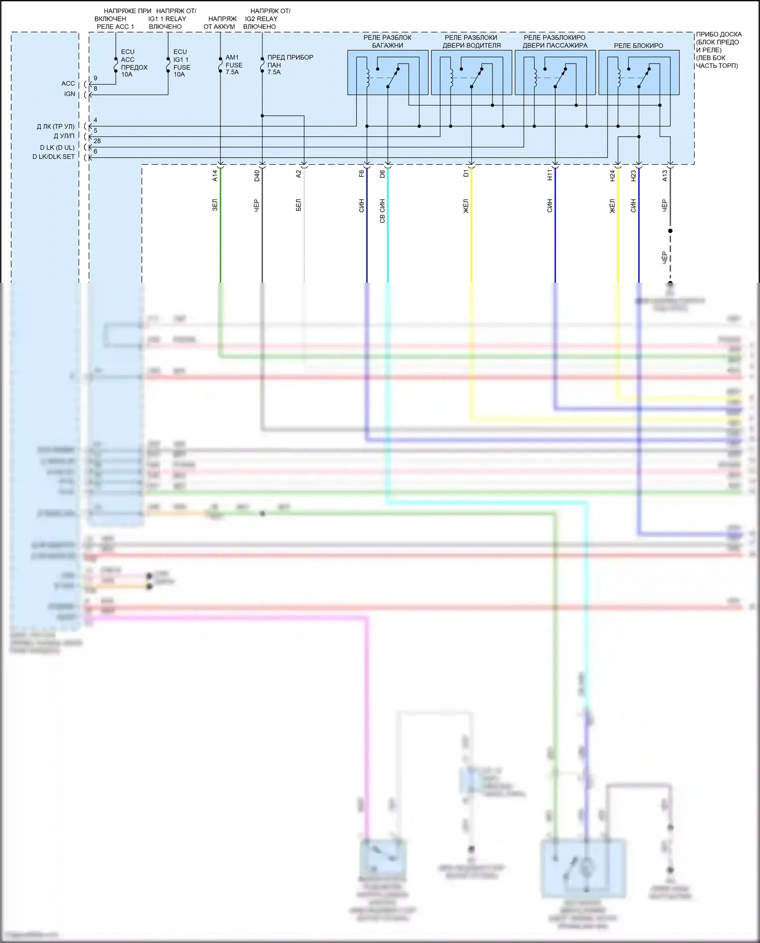 GR86 Toyota I (2021-2024): Электросхема центрального замка, с интеллектуальной системой ключей (1 из 6) 
