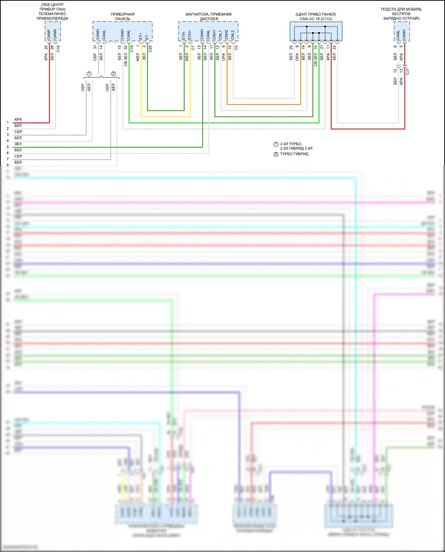 Grand Highlander Toyota I (2023-2024): Can шина электросхема (7 из 8) 