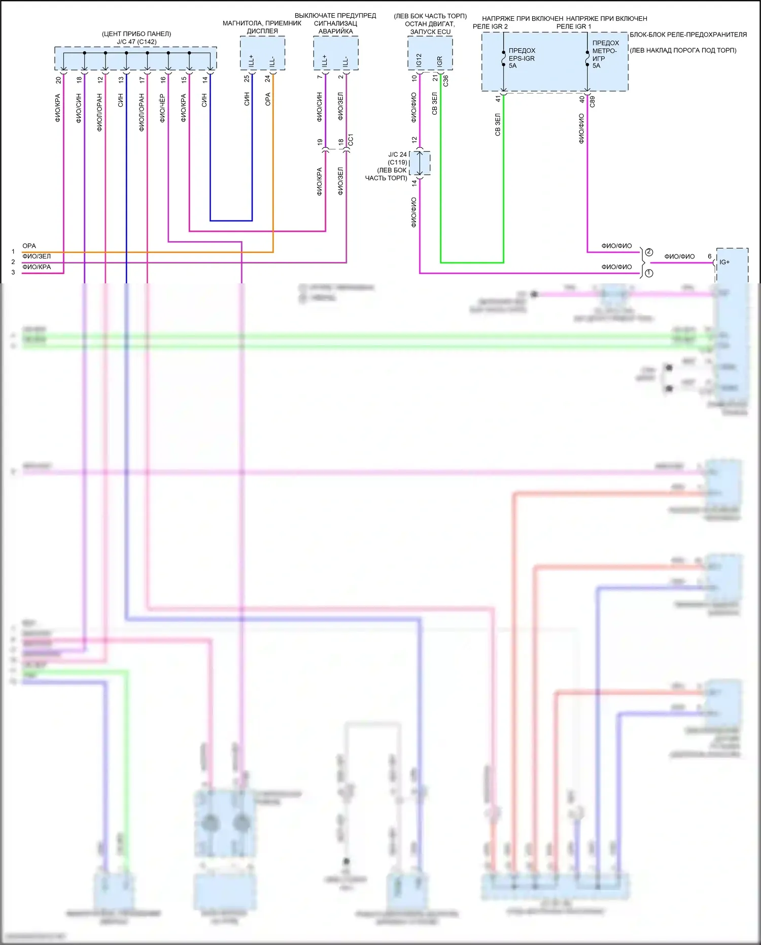 Grand Highlander Toyota I (2023-2024): Электросхема подсветки приборной панели (4 из 4) 