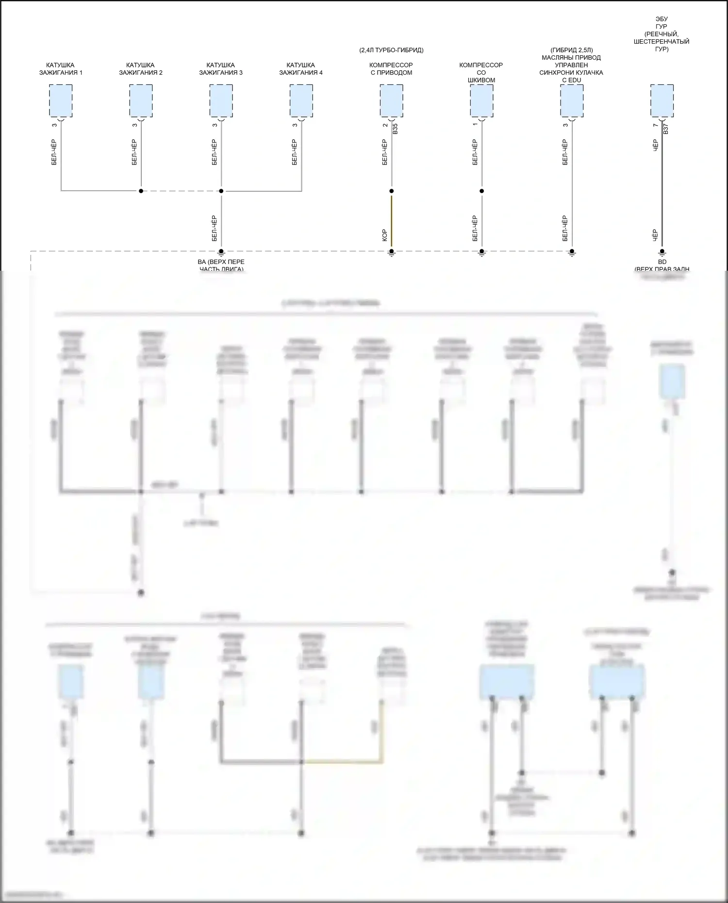 Grand Highlander Toyota I (2023-2024): Электросхема распределения массы (9 из 10) 