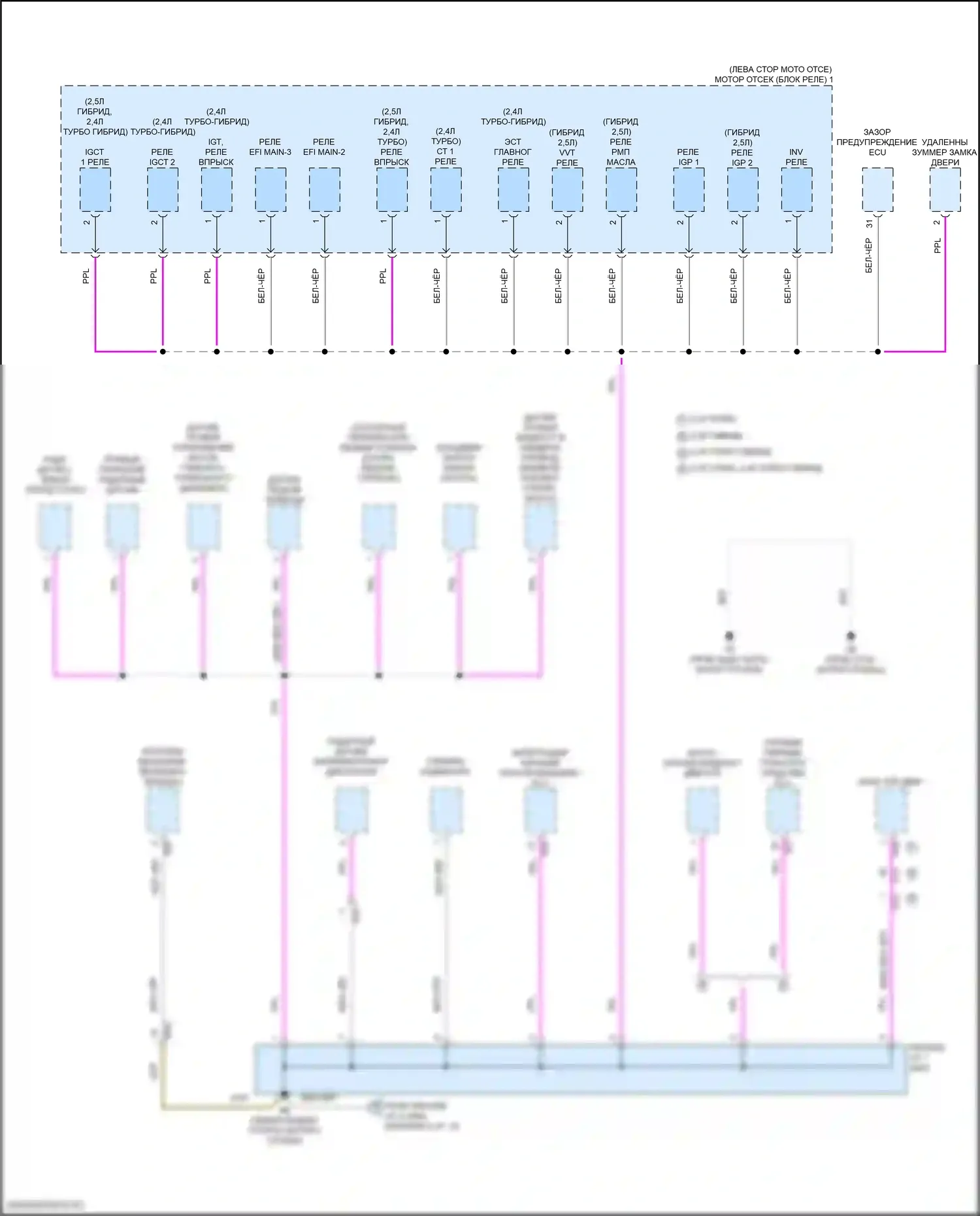 Grand Highlander Toyota I (2023-2024): Электросхема разводки массы (1 из 10) 