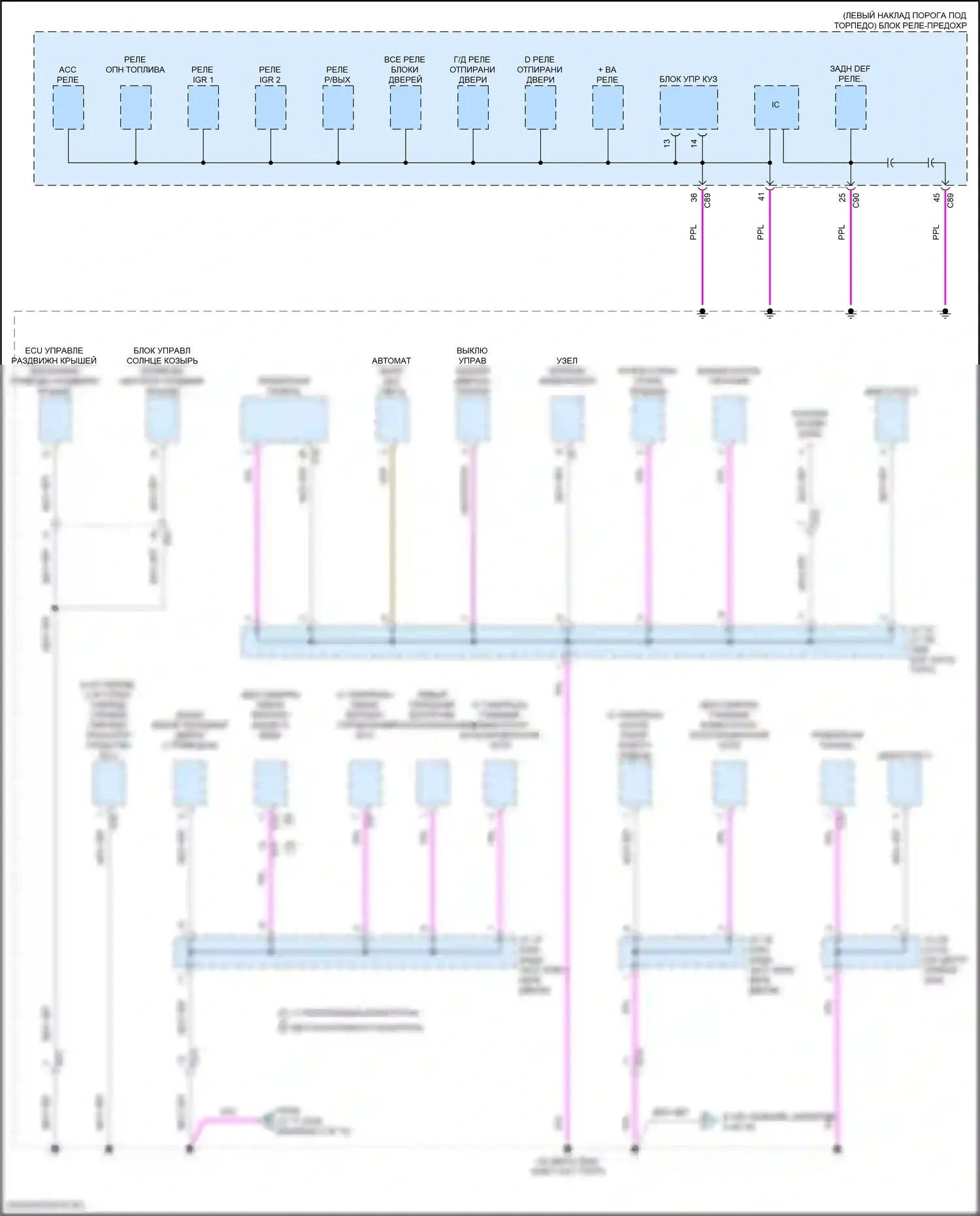 Grand Highlander Toyota I (2023-2024): Электросхема разводки массы (4 из 10) 