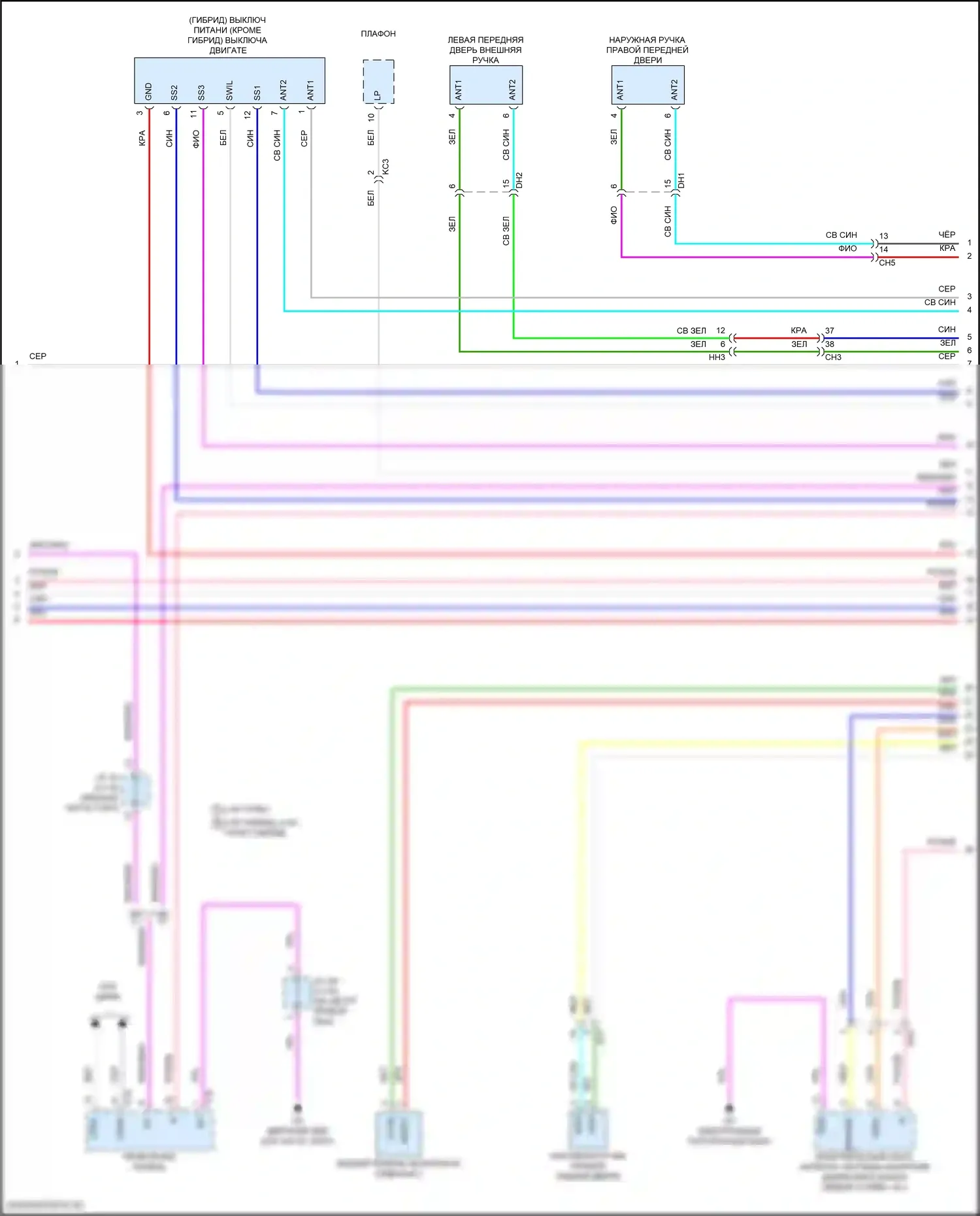 Grand Highlander Toyota I (2023-2024): Электросхема центрального замка, с интеллектуальной системой ключей (5 из 6) 