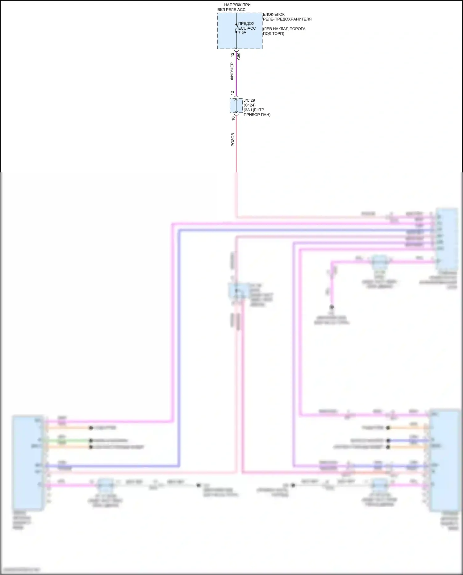 Grand Highlander Toyota I (2023-2024): Электросхема управления зеркалами заднего вида 