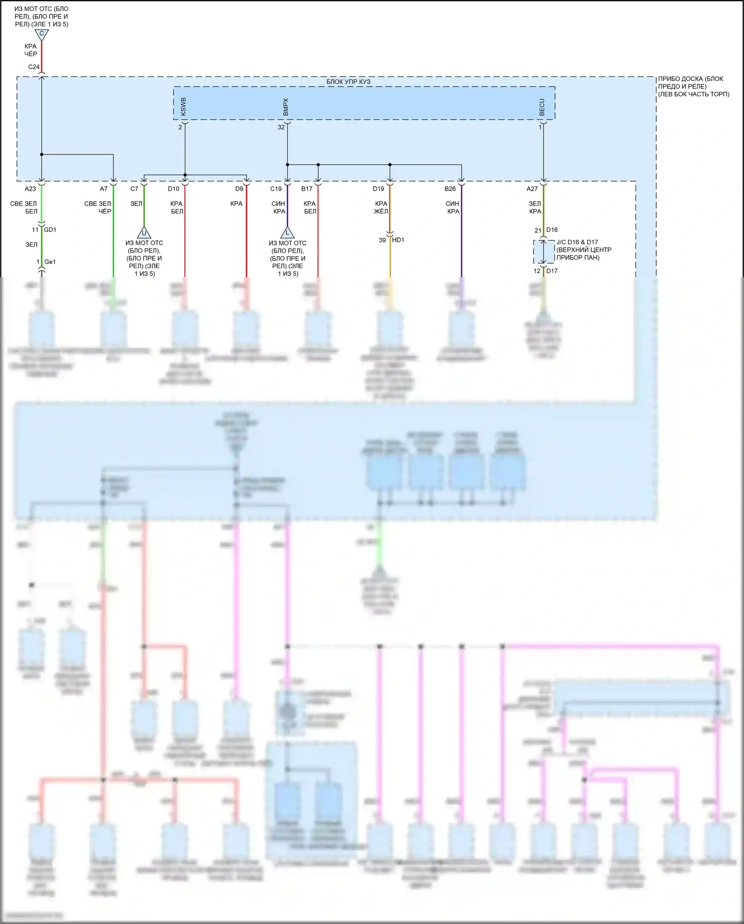 GT86 Toyota I рестайлинг (2016-2024): Электросхема блока предохранителей реле (2 из 5) 