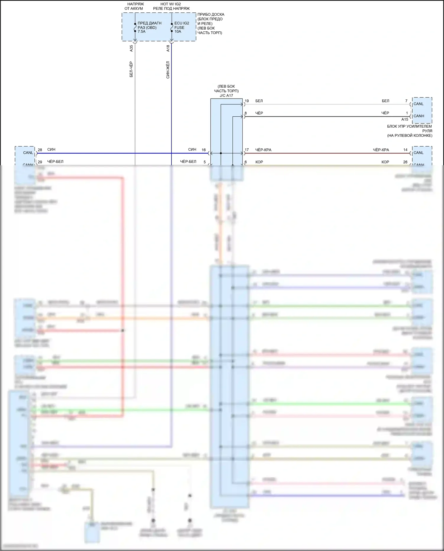 GT86 Toyota I рестайлинг (2016-2024): Can шина электросхема 