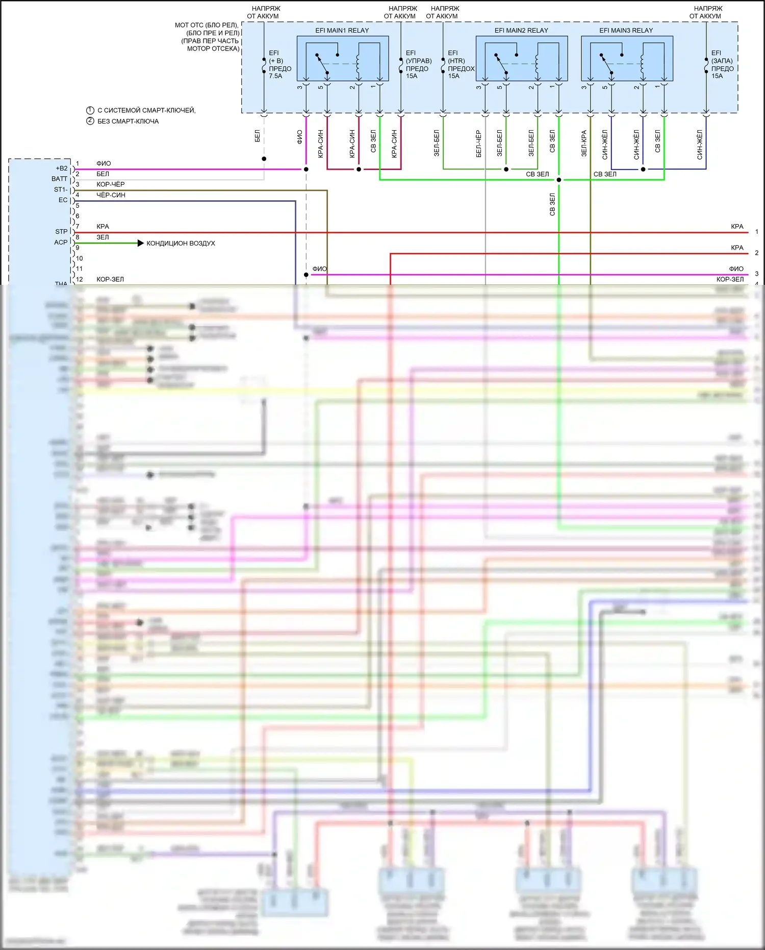 GT86 Toyota I рестайлинг (2016-2024): Электросхема двигателя 2.0l (1 из 6) 