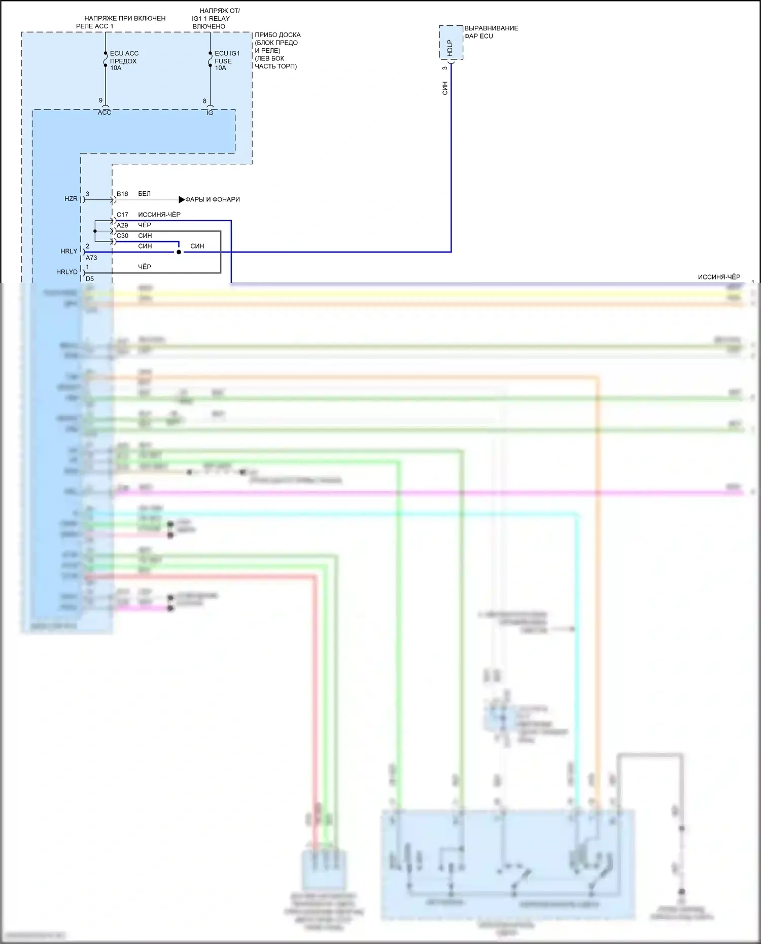 GT86 Toyota I рестайлинг (2016-2024): Электросхема фар (1 из 3) 