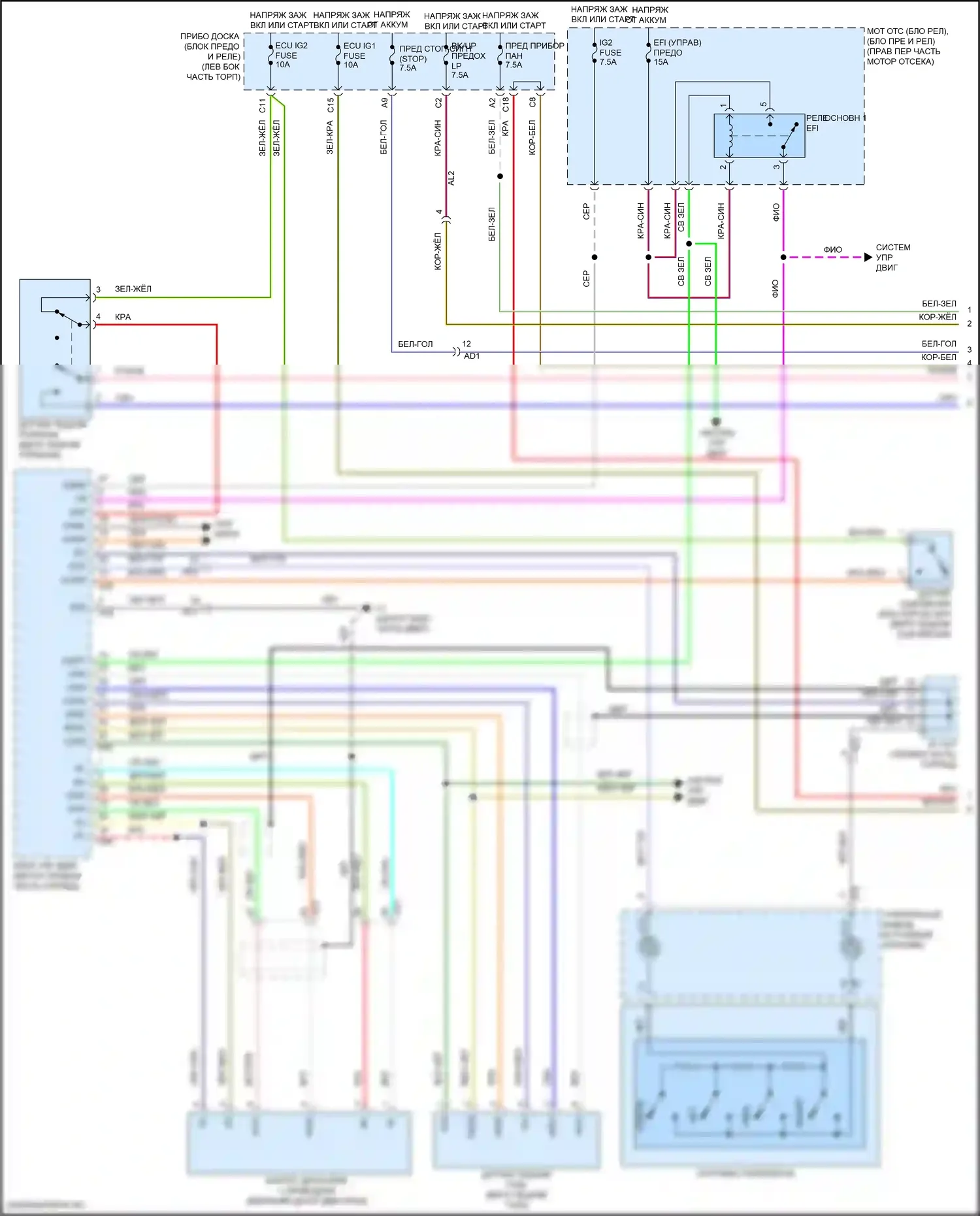 GT86 Toyota I рестайлинг (2016-2024): Электросхема круиз-контроля (1 из 2) 