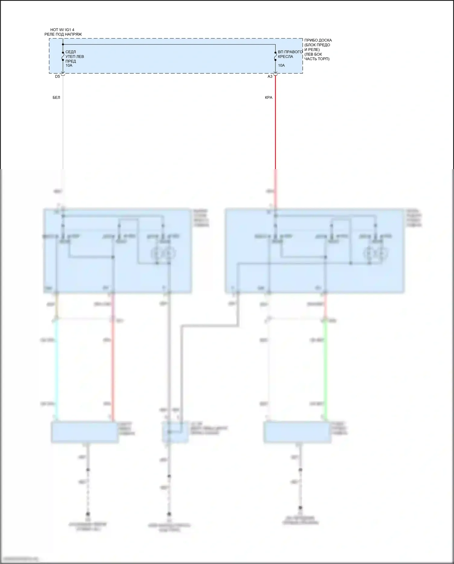 GT86 Toyota I рестайлинг (2016-2024): Электросхема сидений 