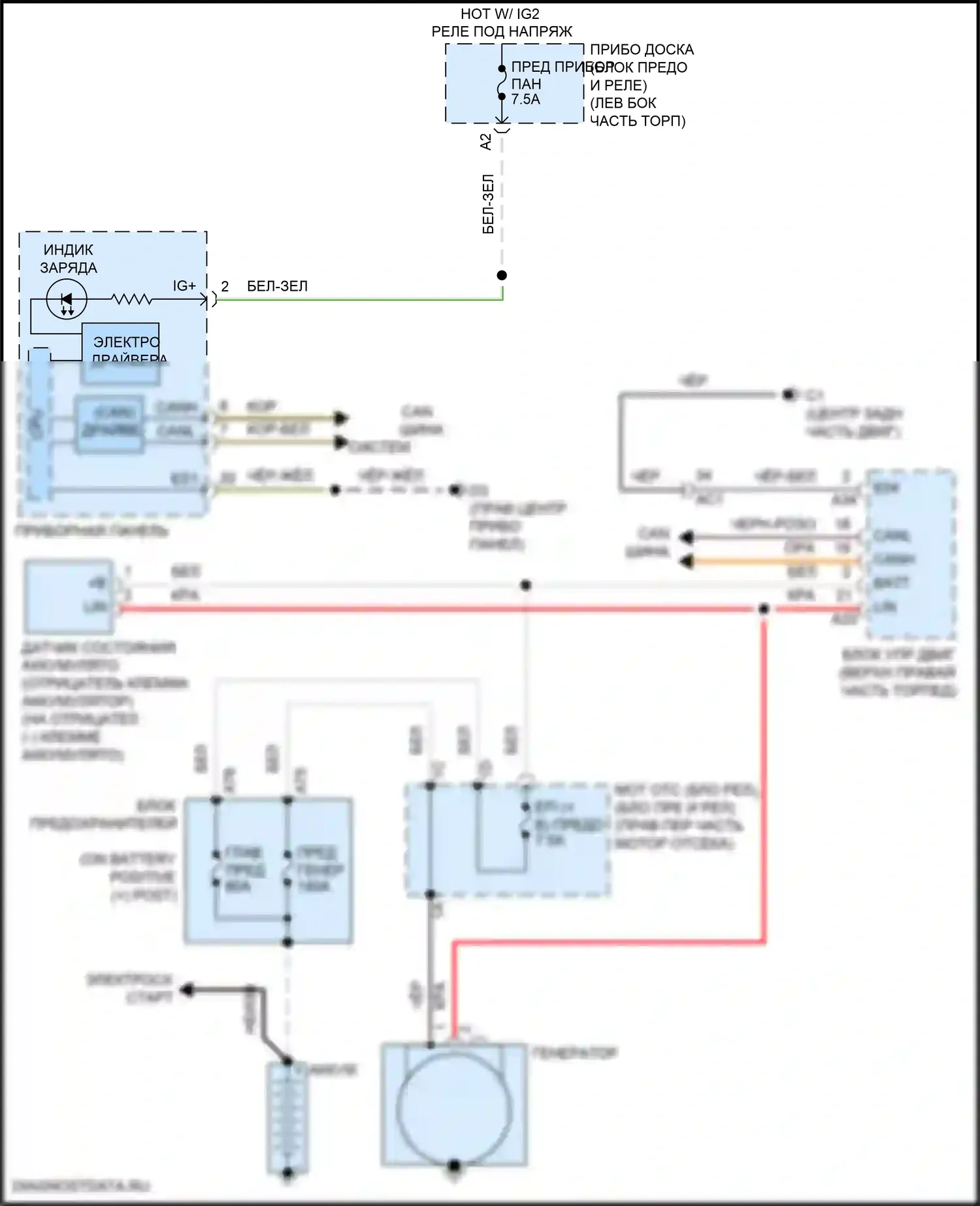GT86 Toyota I рестайлинг (2016-2024): Электросхема генератора 