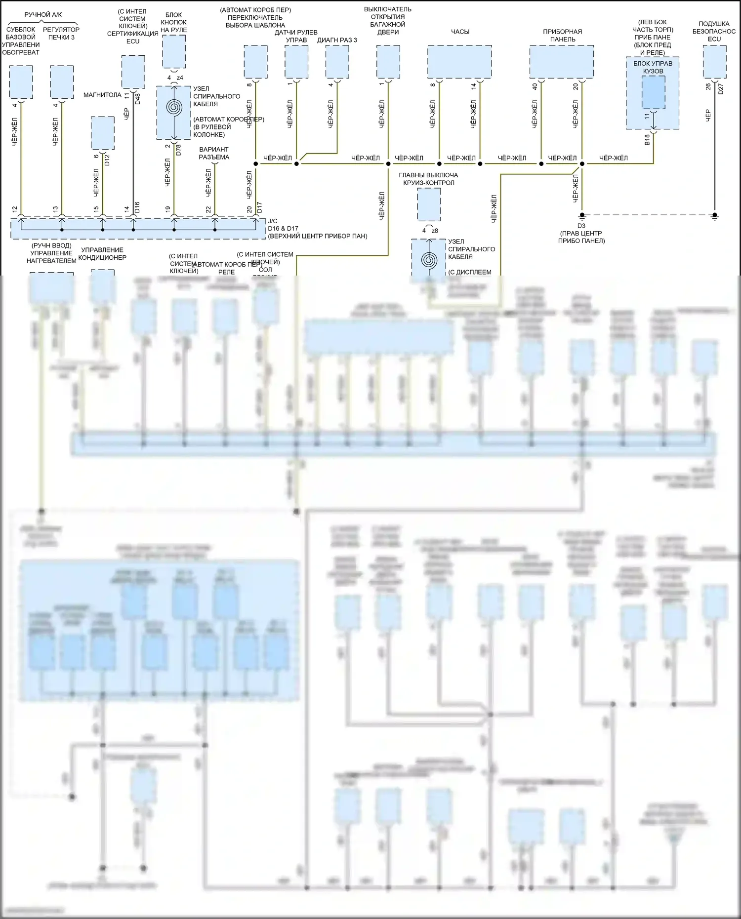 GT86 Toyota I рестайлинг (2016-2024): Электросхема точек подключения масс (2 из 3) 