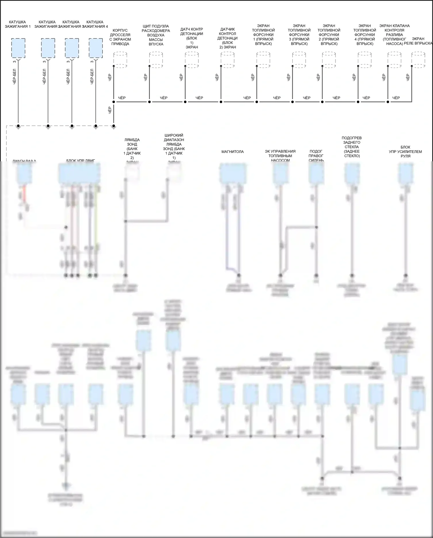 GT86 Toyota I рестайлинг (2016-2024): Электросхема точек подключения масс (3 из 3) 