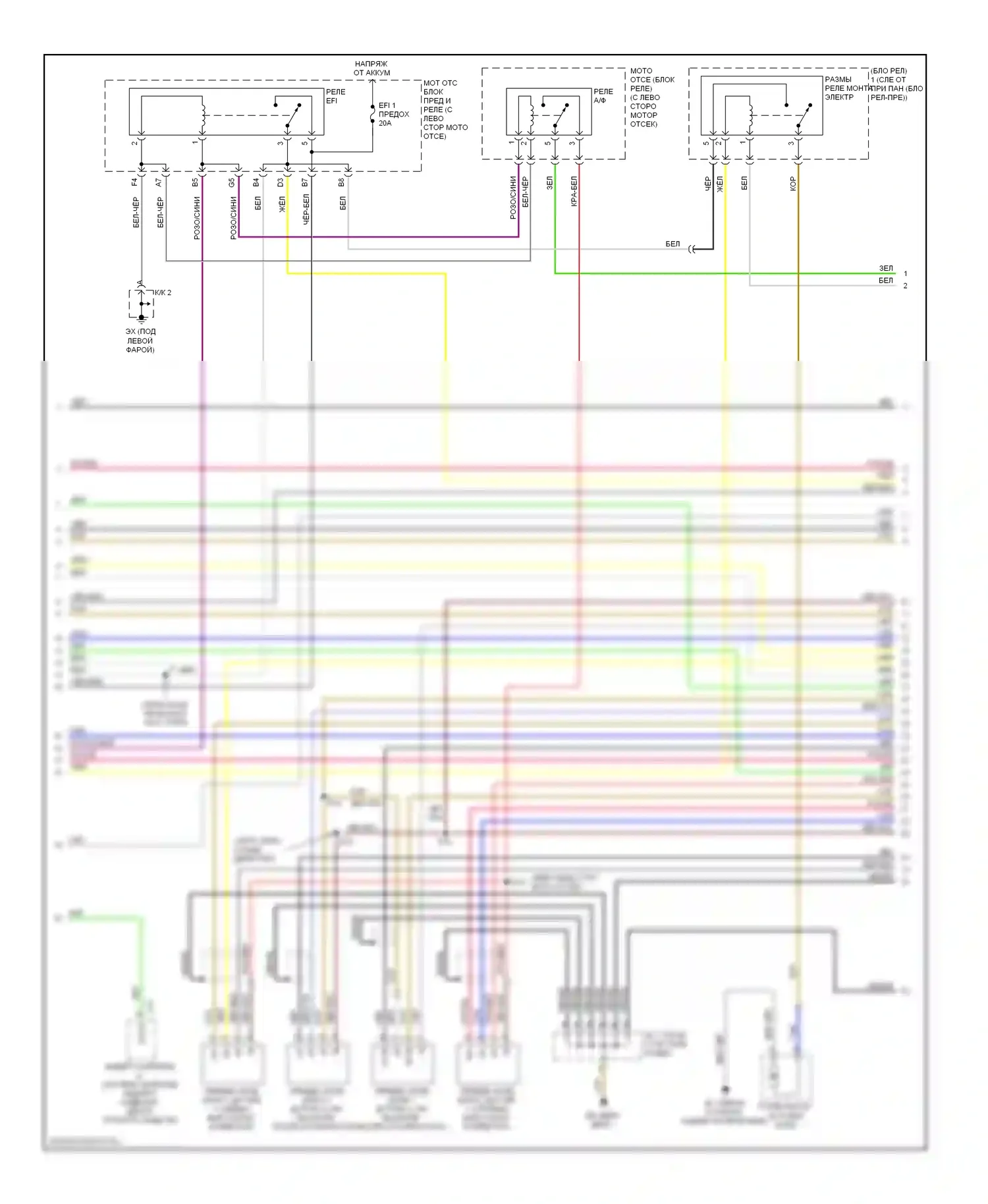 Highlander Toyota I рестайлинг (2003-2007): Электросхема двигателя 3.3l (2 из 6) 