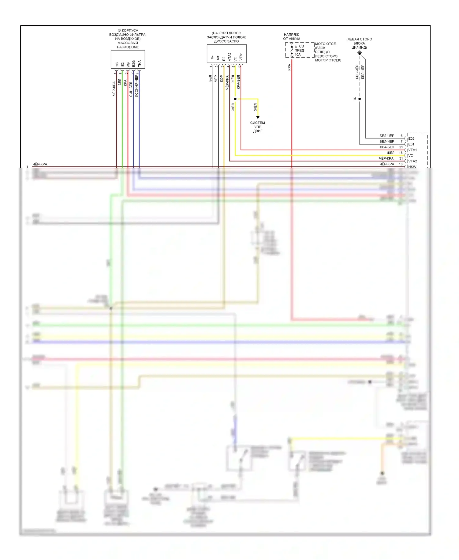 Highlander Toyota I рестайлинг (2003-2007): 2.4l, электросхема соединений автоматической коробки передач (4 из 4) 