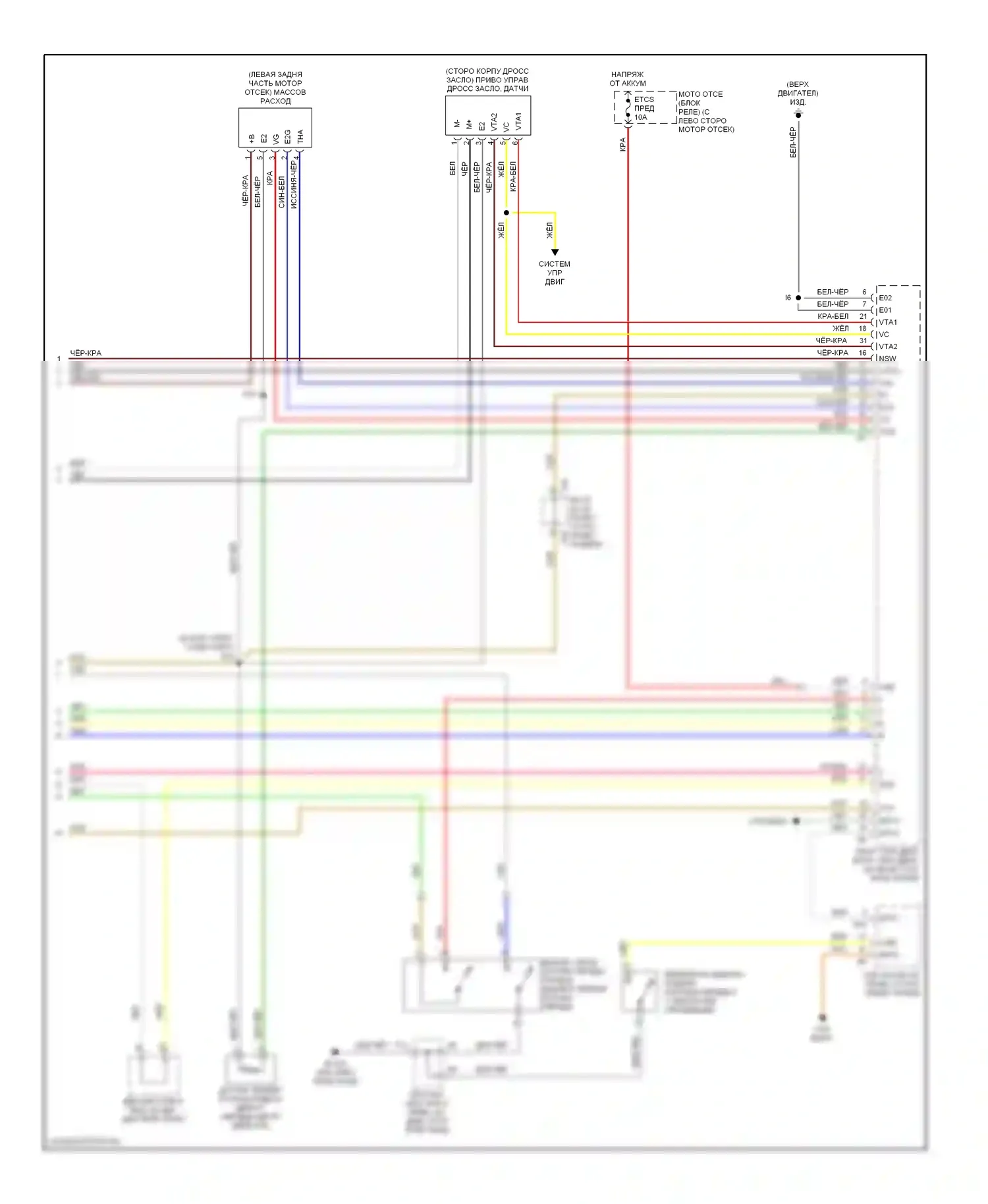 Highlander Toyota I рестайлинг (2003-2007): 3.3l, электросхема соединений автоматической коробки передач (4 из 4) 