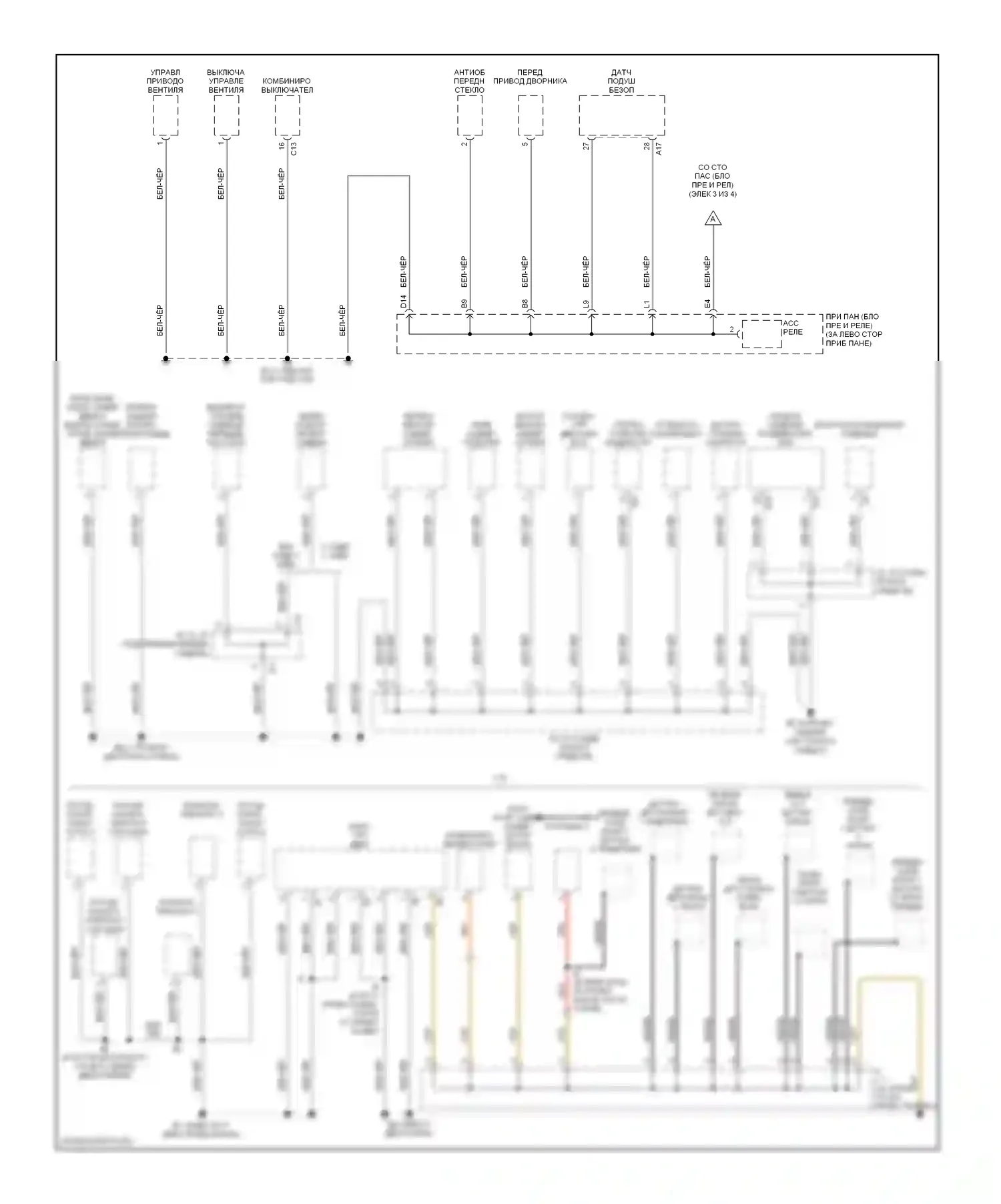 Highlander Toyota I рестайлинг (2003-2007): Электросхема точек подключения масс (2 из 4) 