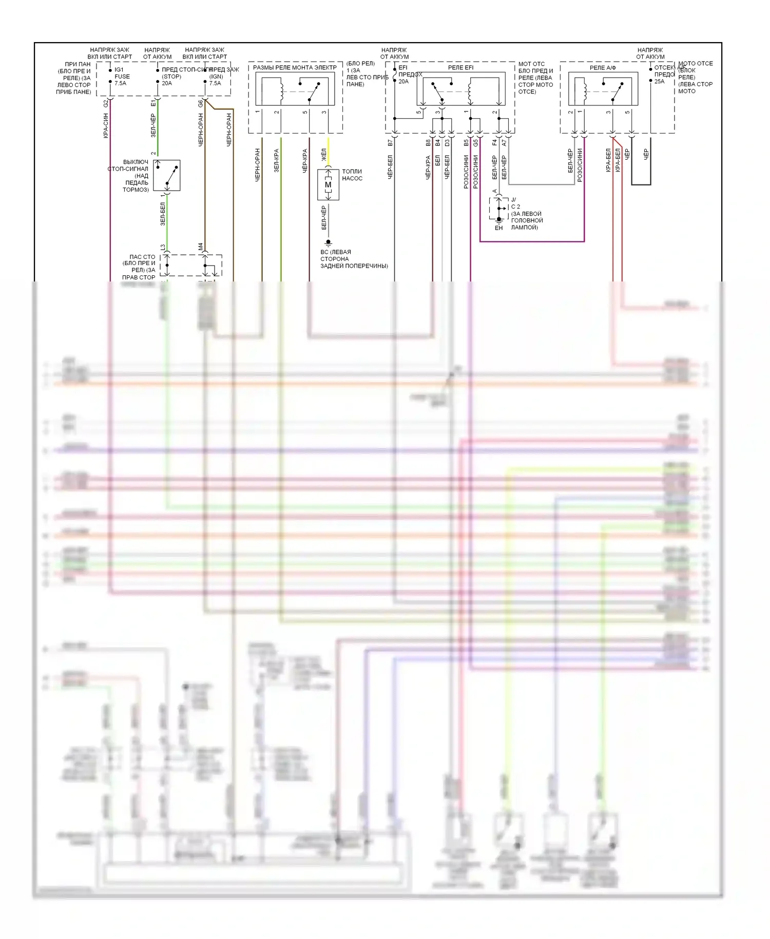 Highlander Toyota I (2001-2003): Электросхема двигателя 2.4ls (2 из 3) 