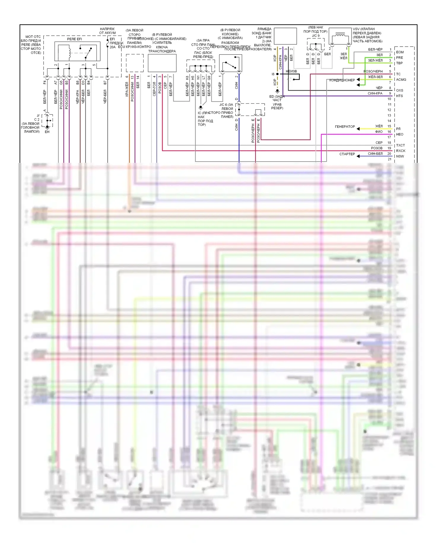 Highlander Toyota I (2001-2003): Электросхема двигателя 3.0ls (3 из 3) 
