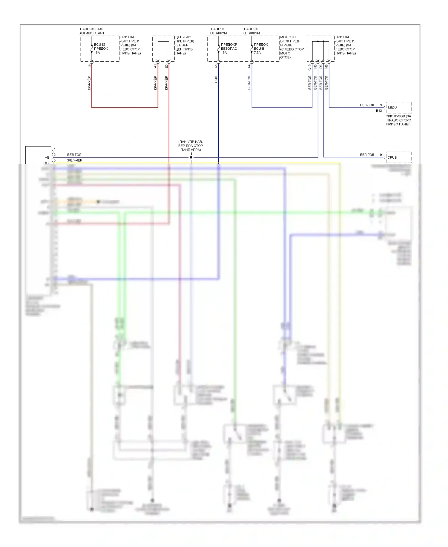 Highlander Toyota I (2001-2003): Электросхема защиты от взлома 