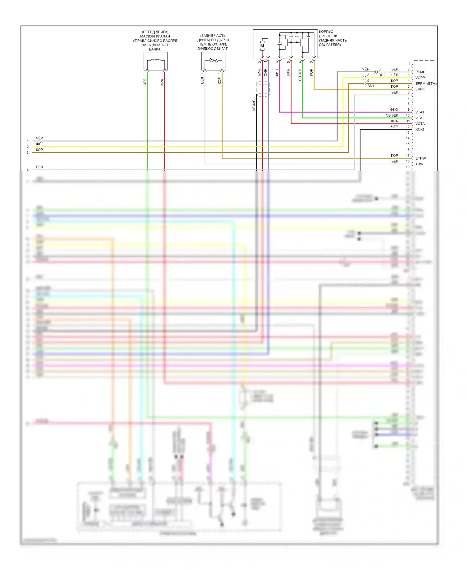 Highlander Toyota II рестайлинг (2010-2013): Электросхема двигателя 2.7л (5 из 5) 