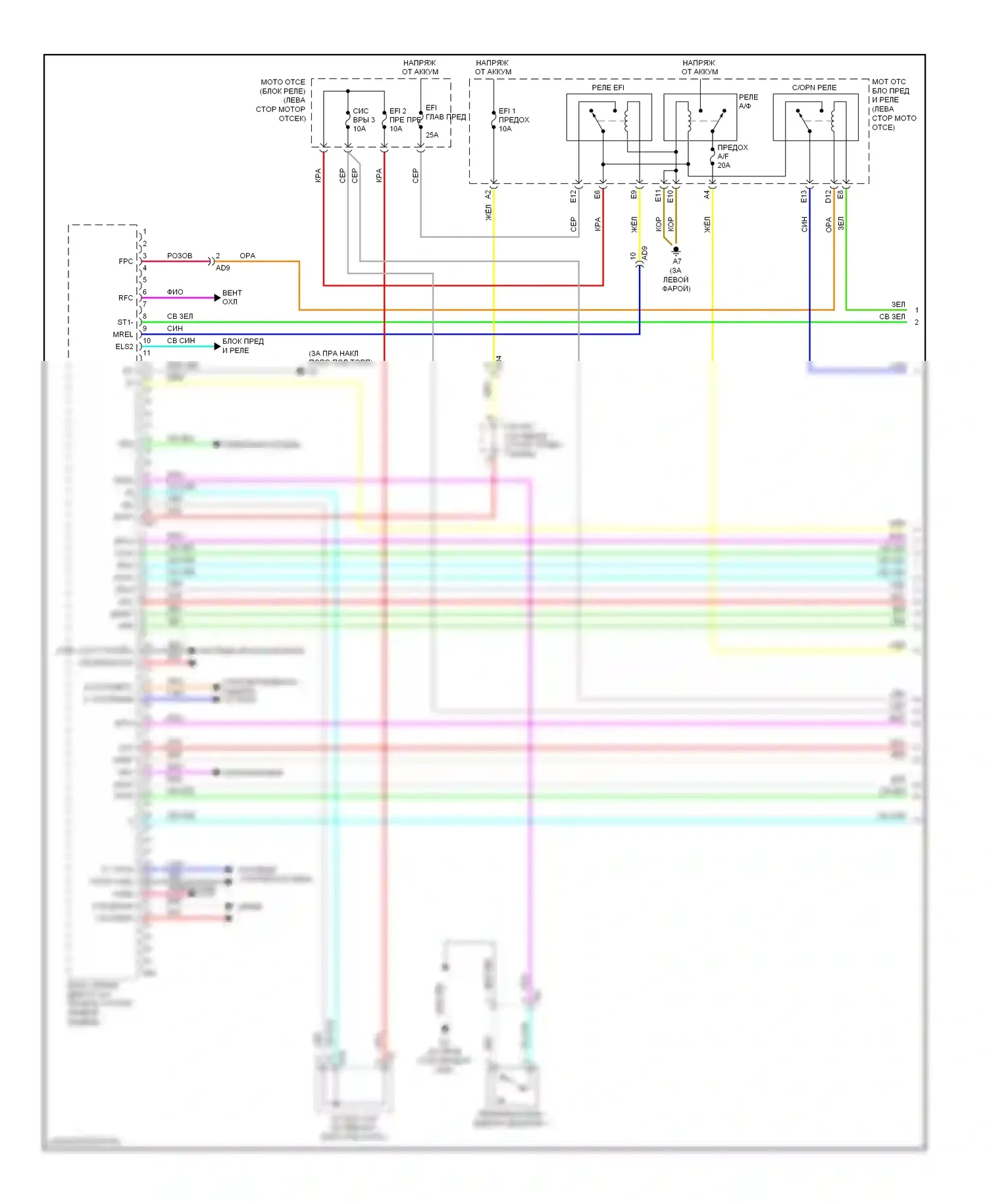 Highlander Toyota II рестайлинг (2010-2013): Электросхема двигателя 3.5l (1 из 6) 