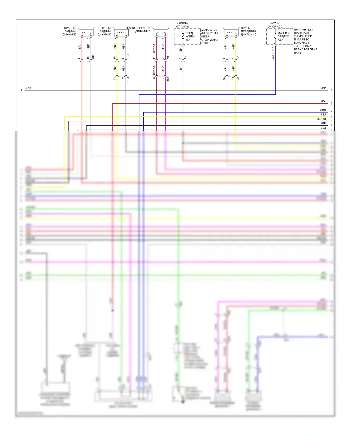 Highlander Toyota II рестайлинг (2010-2013): Электросхема магнитолы, с jbl, с навигацией (2 из 5) 