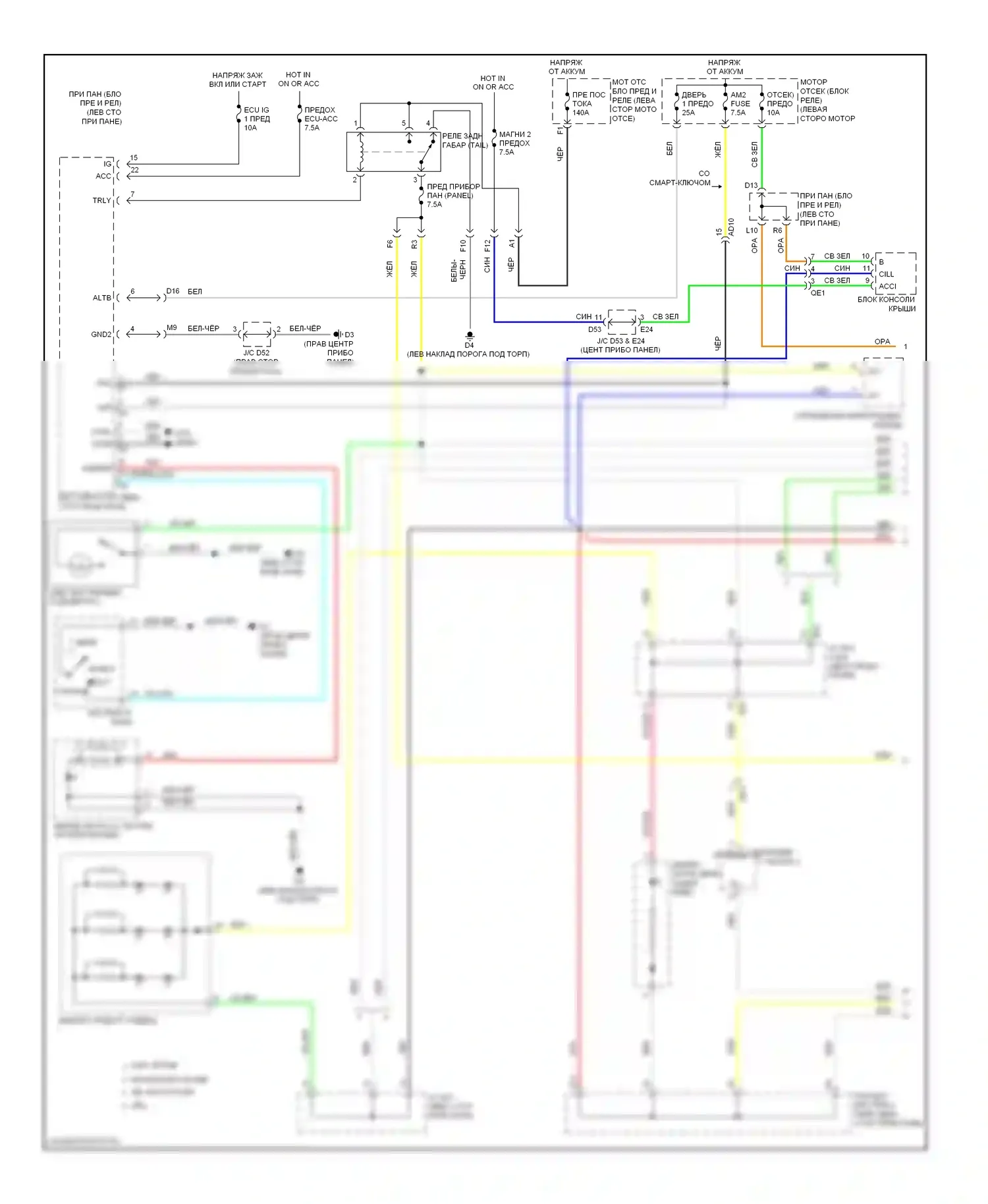 Highlander Toyota II рестайлинг (2010-2013): Электросхема подсветки приборной панели, гибридная (1 из 2) 