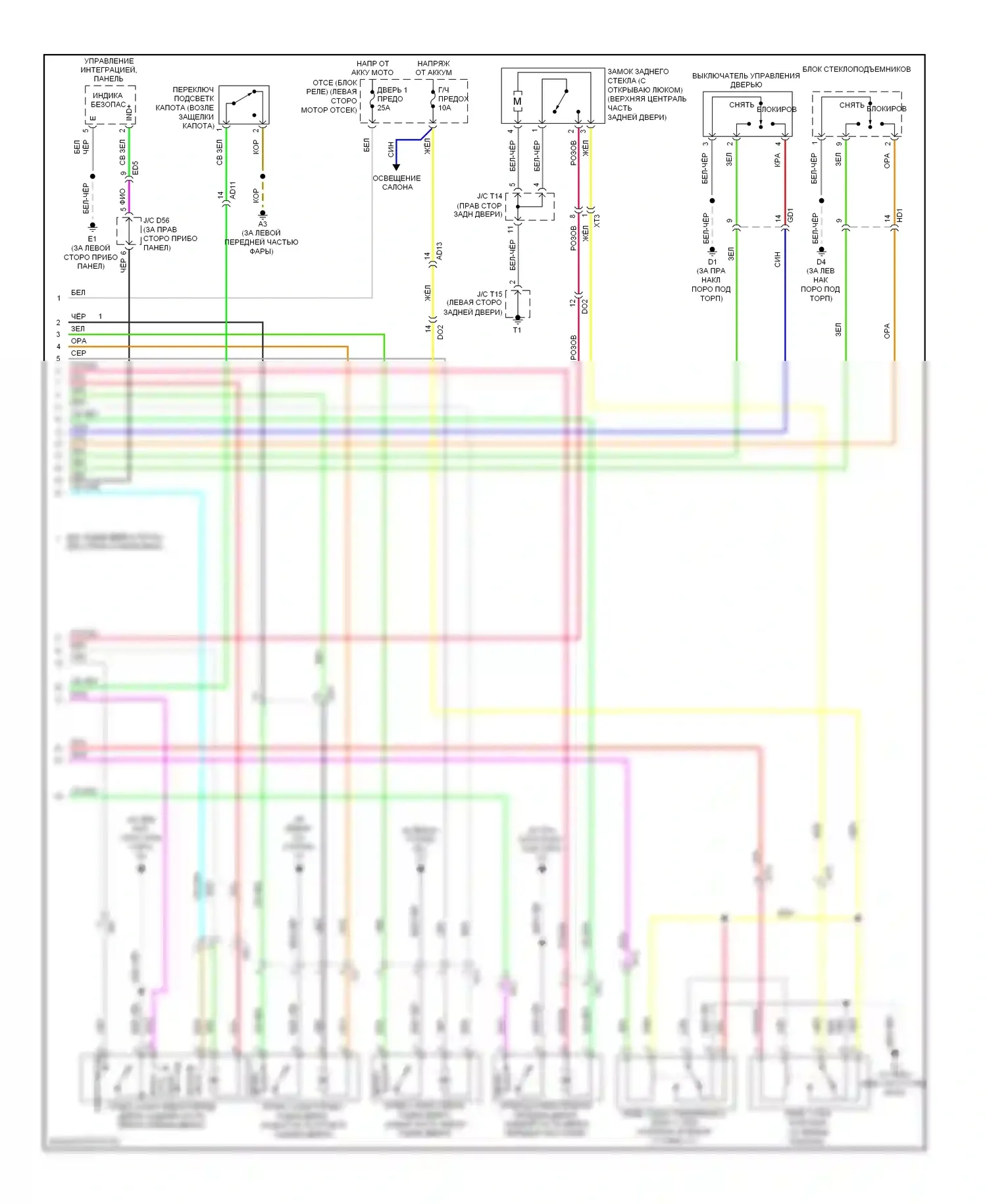 Highlander Toyota II рестайлинг (2010-2013): Электросхема с защитой от взлома, за исключением гибридной системы без смарт-ключа (2 из 2) 