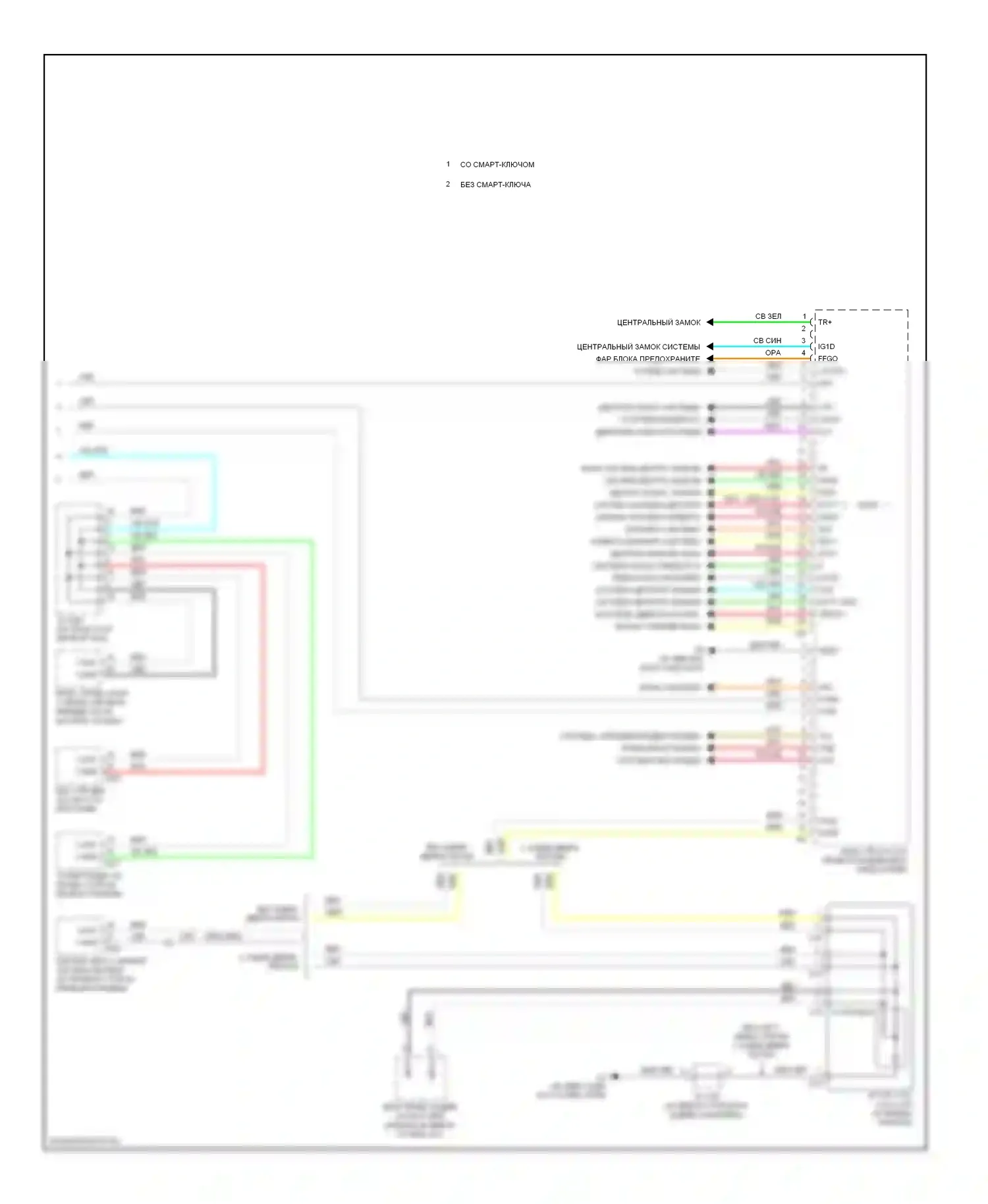 Highlander Toyota II (2007-2010): Электросхема блоков управления кузовом, за исключением гибридного (2 из 2) 