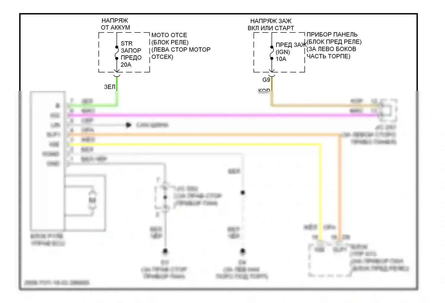 Highlander Toyota II (2007-2010): Электросхема рулевой колонки, кроме гибридной 